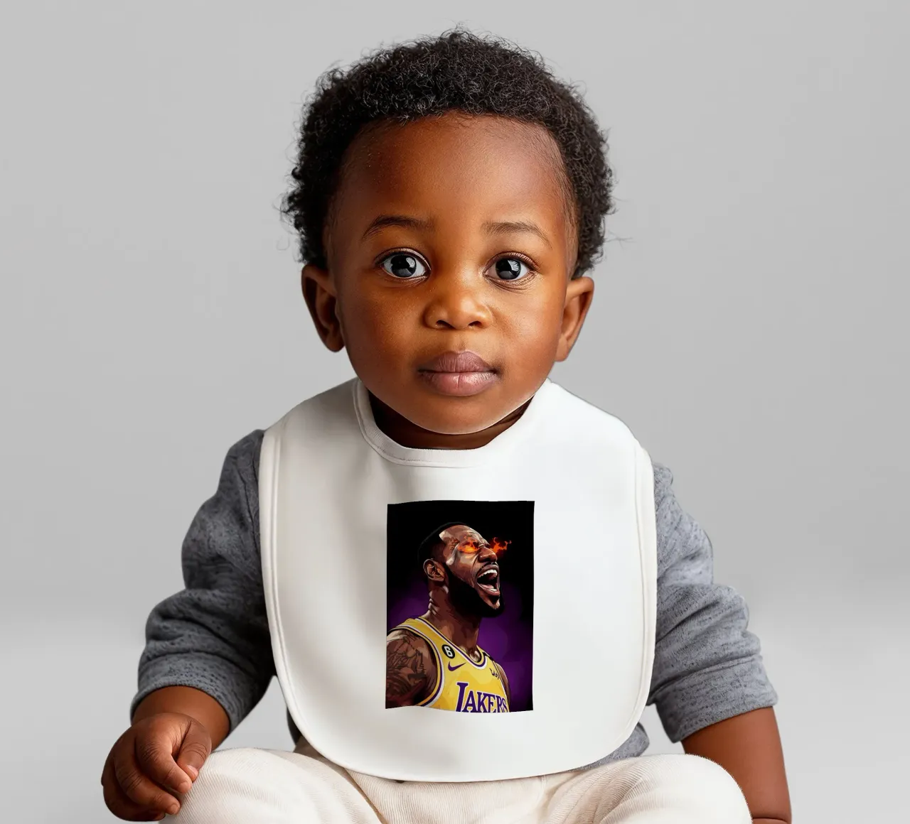 Lebron James portrait (4) bavaglino da Lembayung art