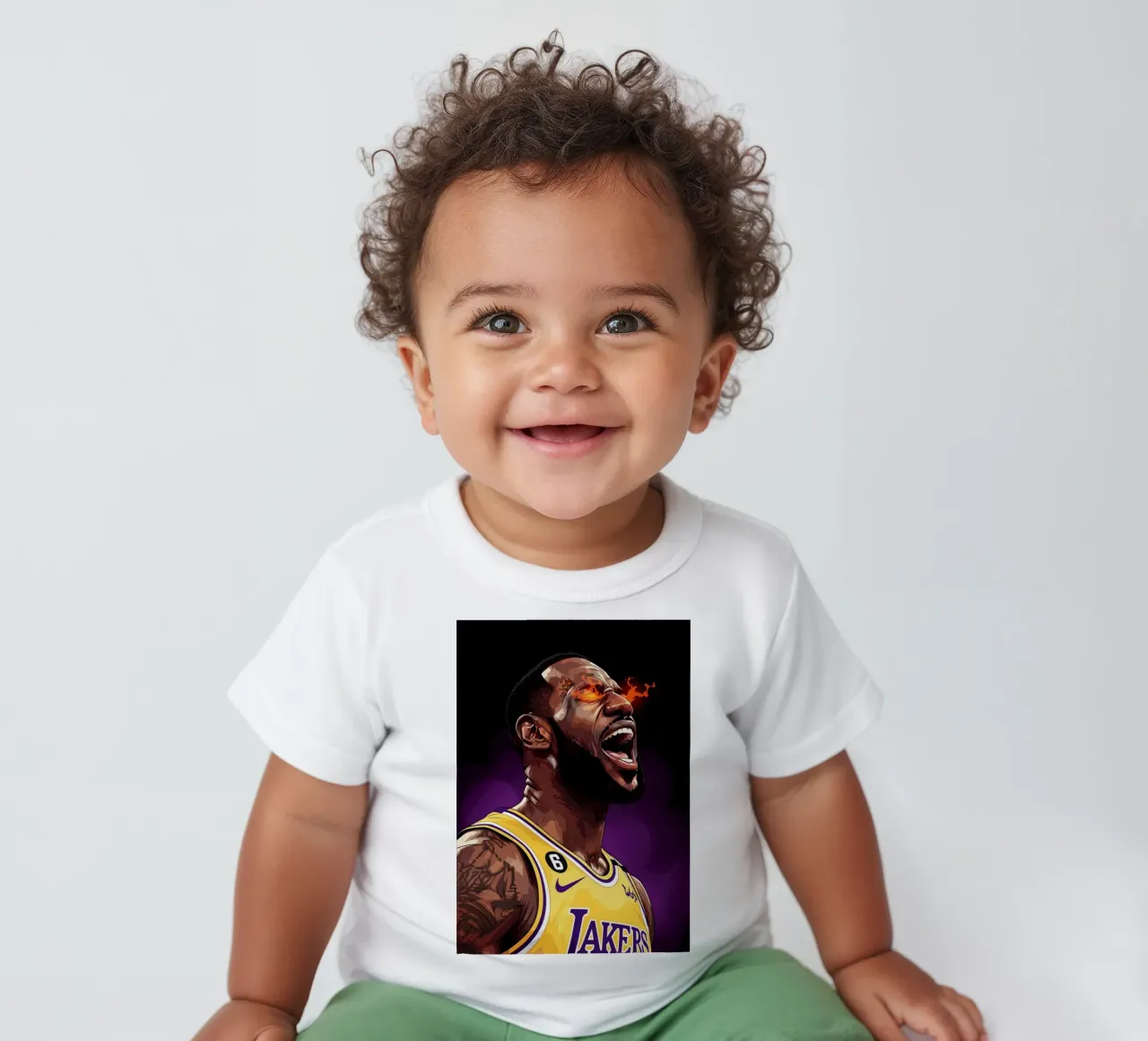 Lebron James portrait (4) maglietta neonato da Lembayung art