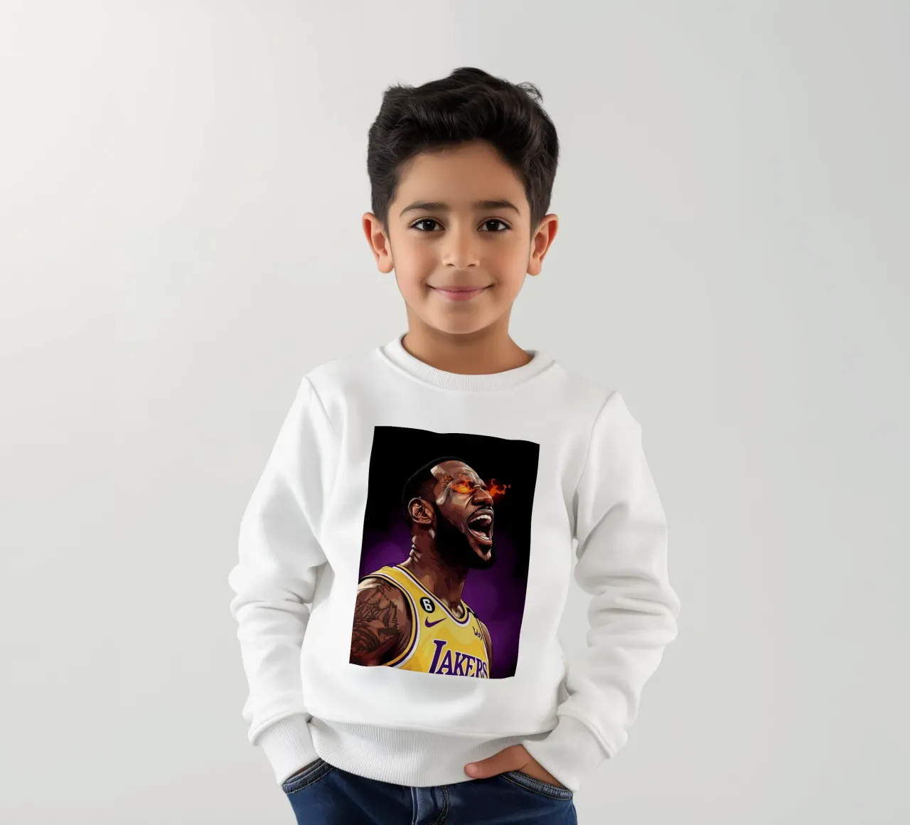 Lebron James portrait (4) felpa bambino da Lembayung art