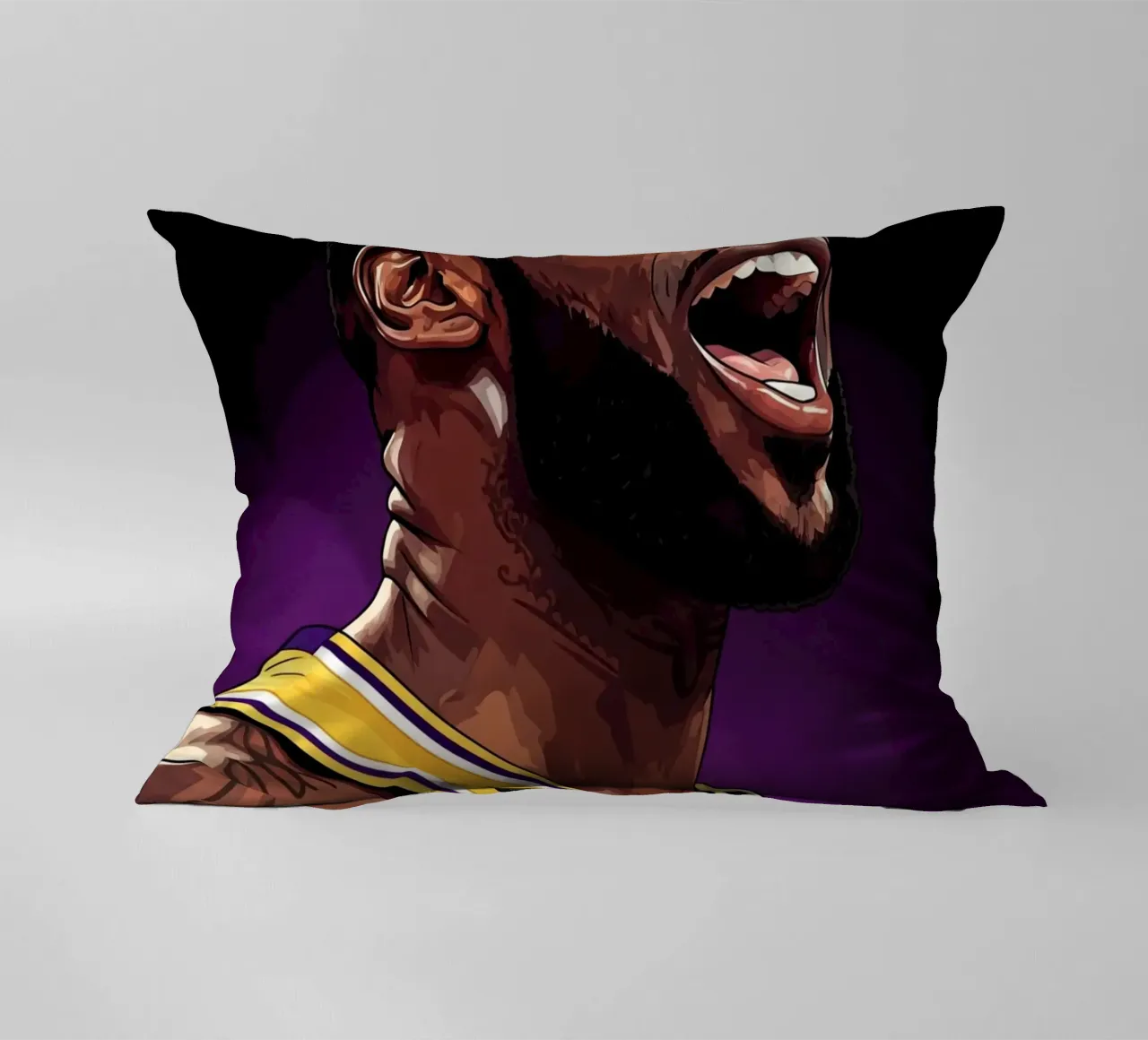 Lebron James portrait (4) cuscino da Lembayung art
