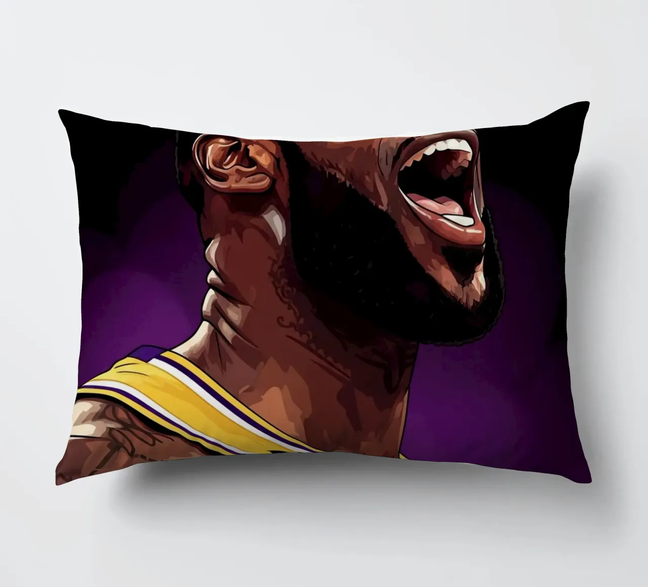Lebron James portrait (4) cuscino da Lembayung art