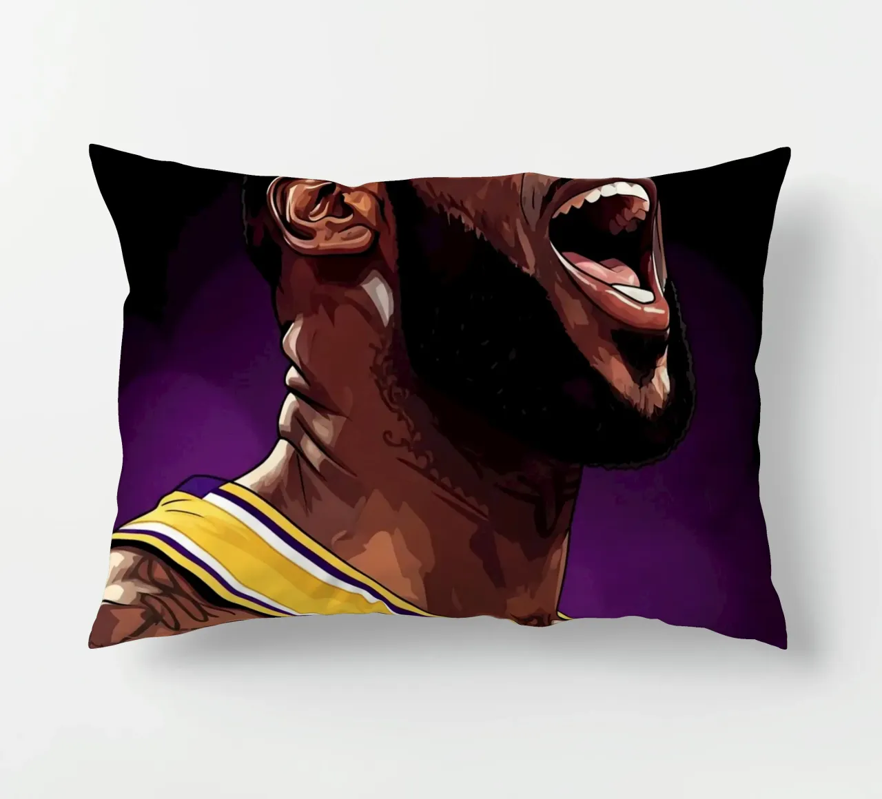 Lebron James portrait (4) cuscino da Lembayung art