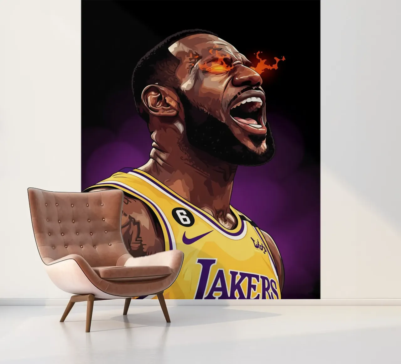 Lebron James portrait (4) papel para pared de Lembayung art