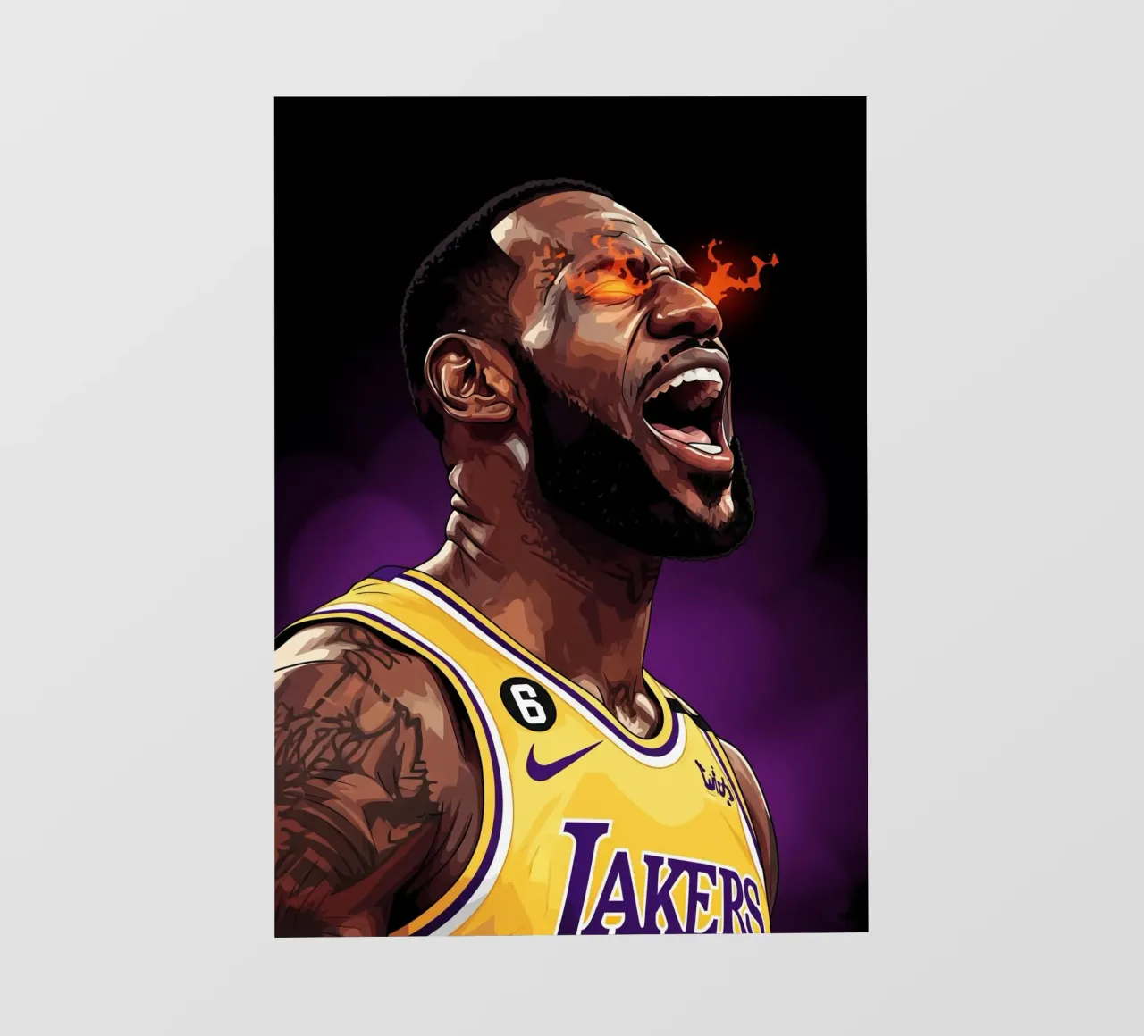 Lebron James portrait (4) papel para pared de Lembayung art