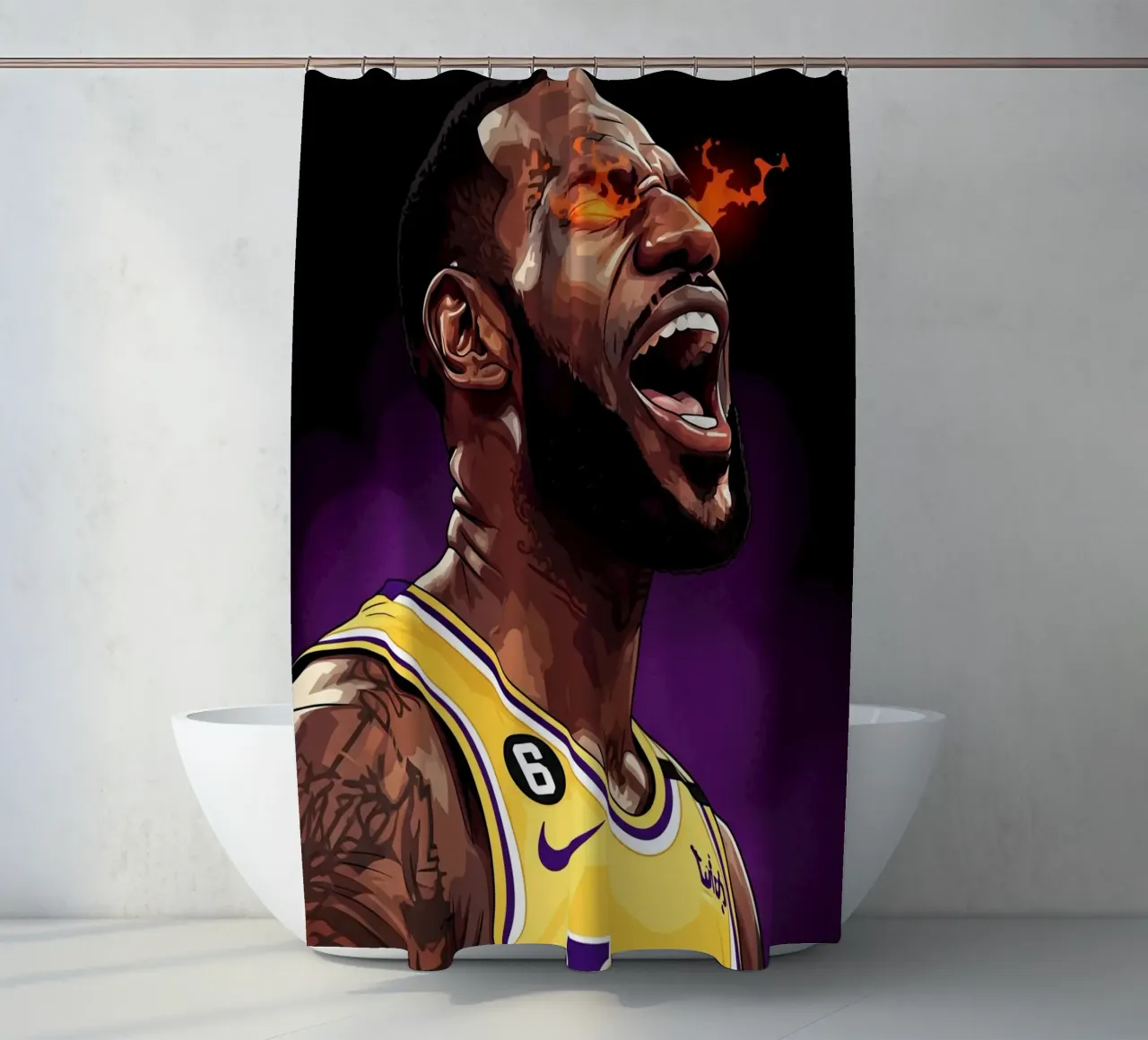 Lebron James portrait (4) tenda da doccia da Lembayung art