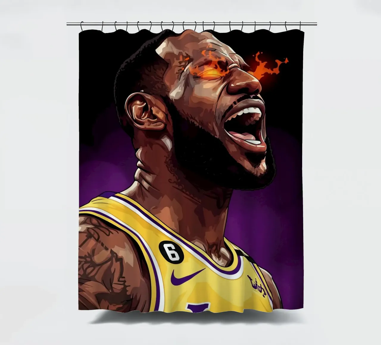 Lebron James portrait (4) tenda da doccia da Lembayung art