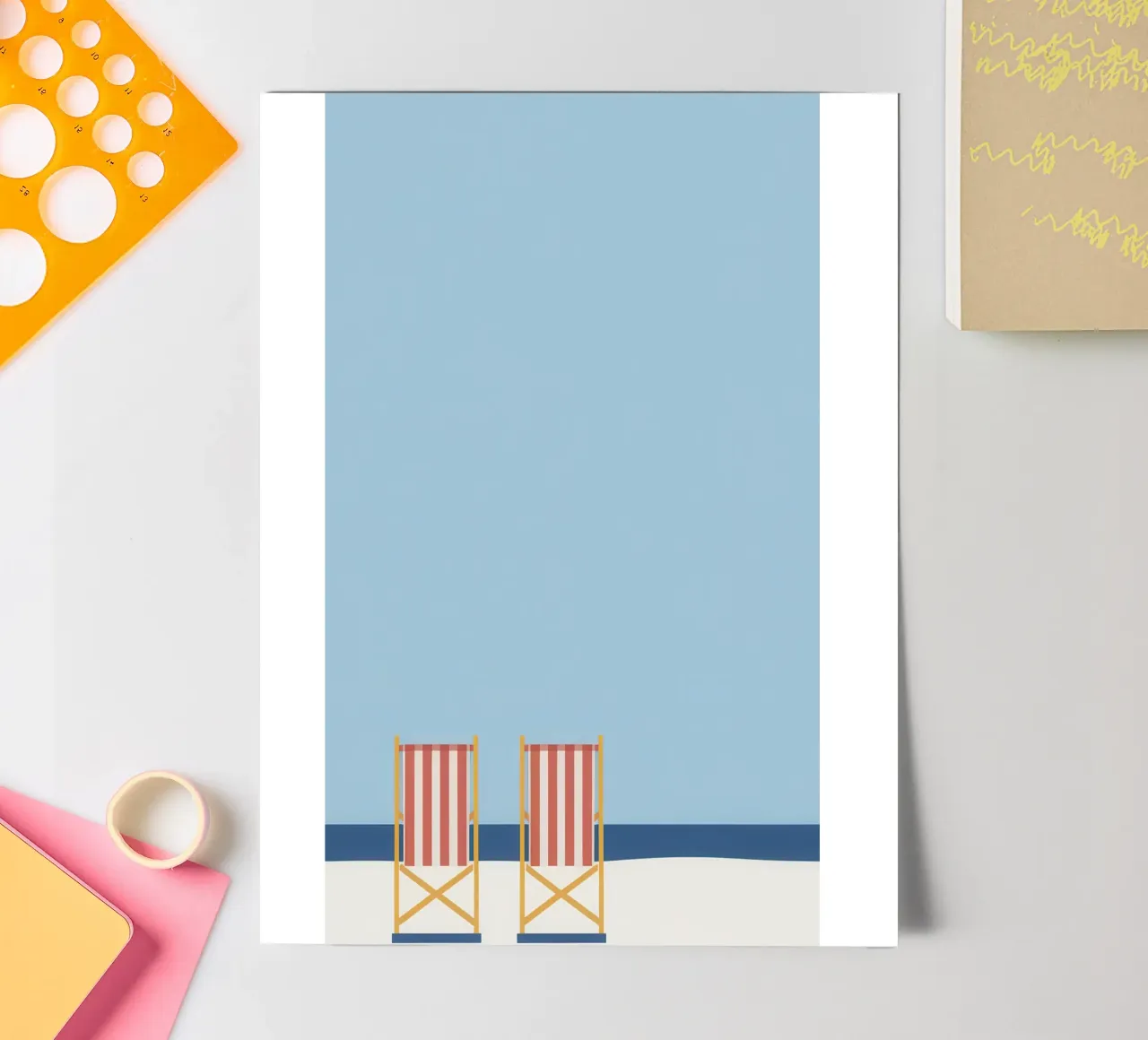 Serene Beach Escape sticker sheet by Solar Paint
