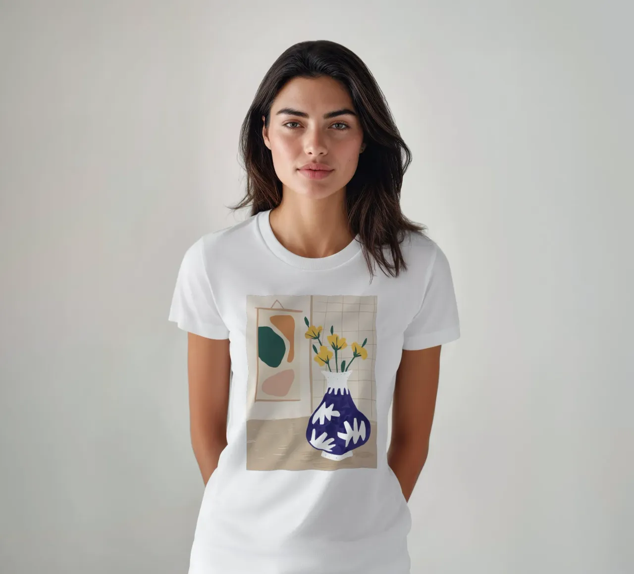 Narcisi in vaso blu t-shirt da Veil Maya