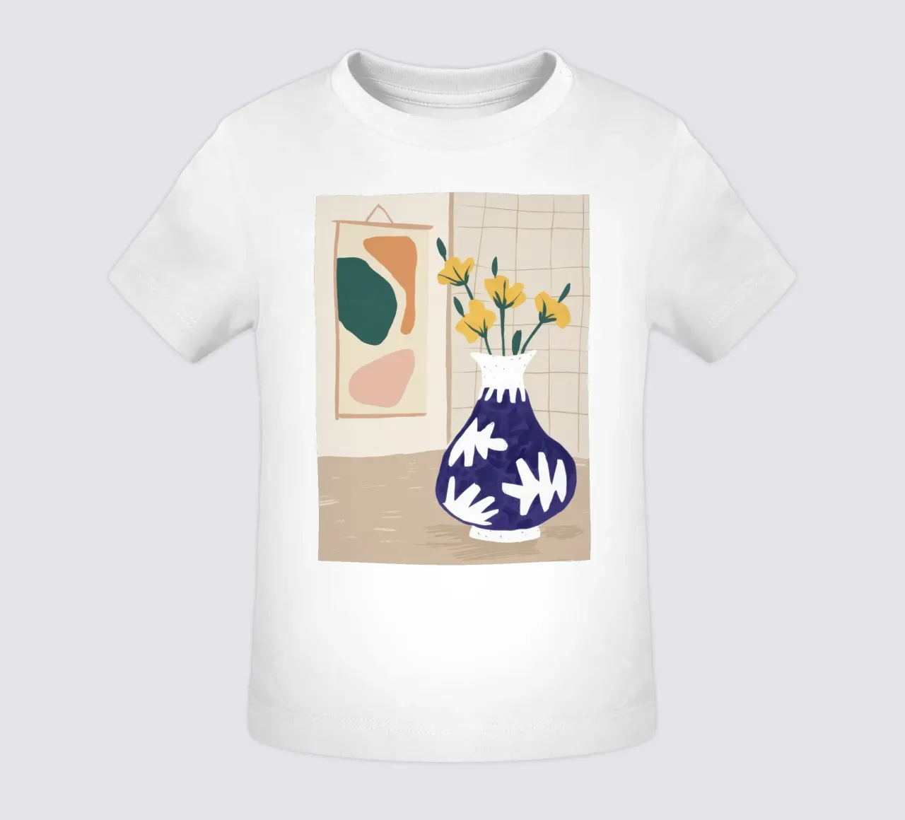 Narzissen in blauer Vase Baby T-Shirt von Veil Maya
