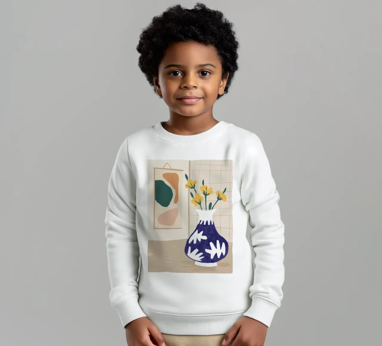 Narcisi in vaso blu felpa bambino da Veil Maya
