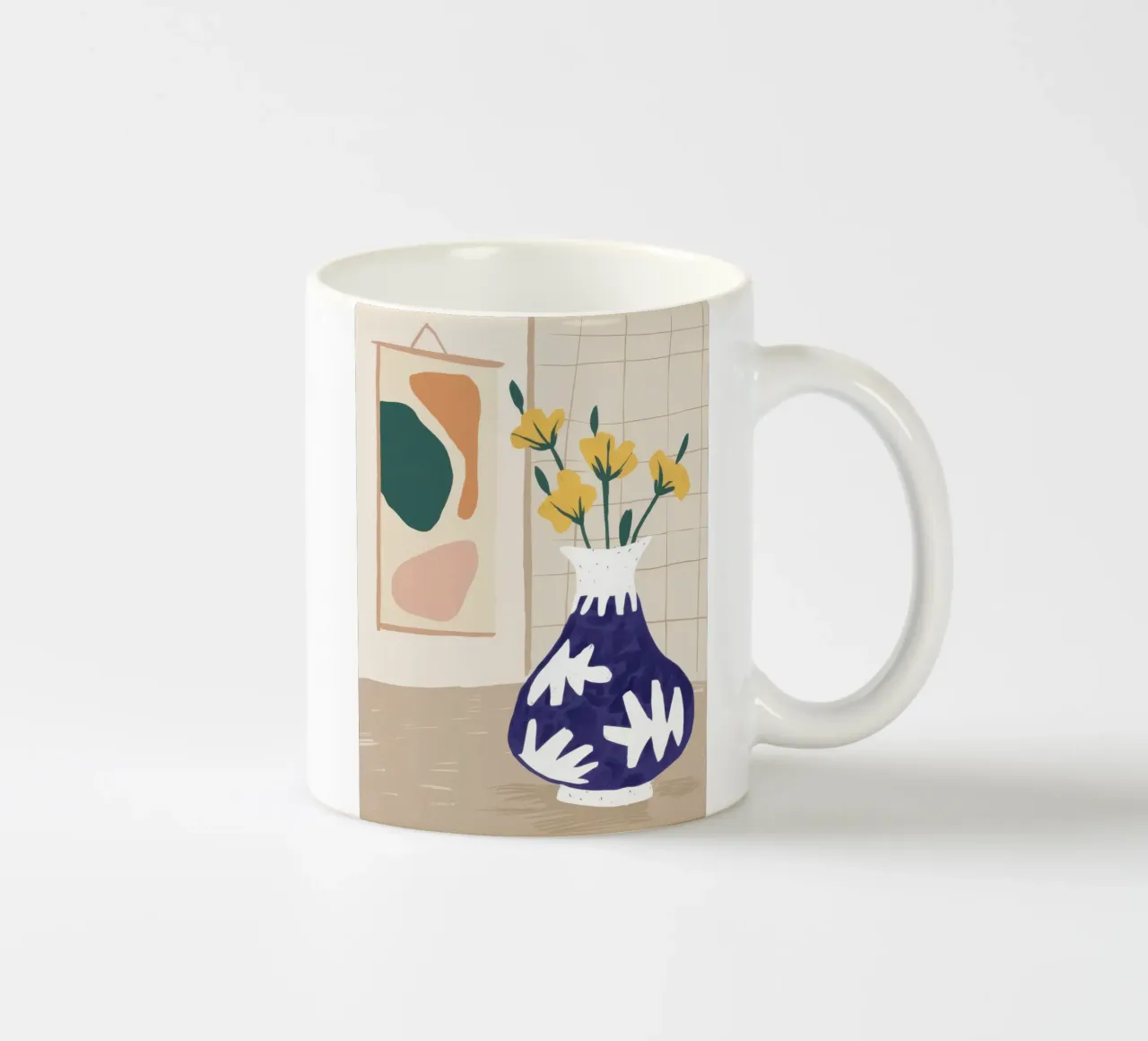 Narcisi in vaso blu tazza in ceramica da Veil Maya