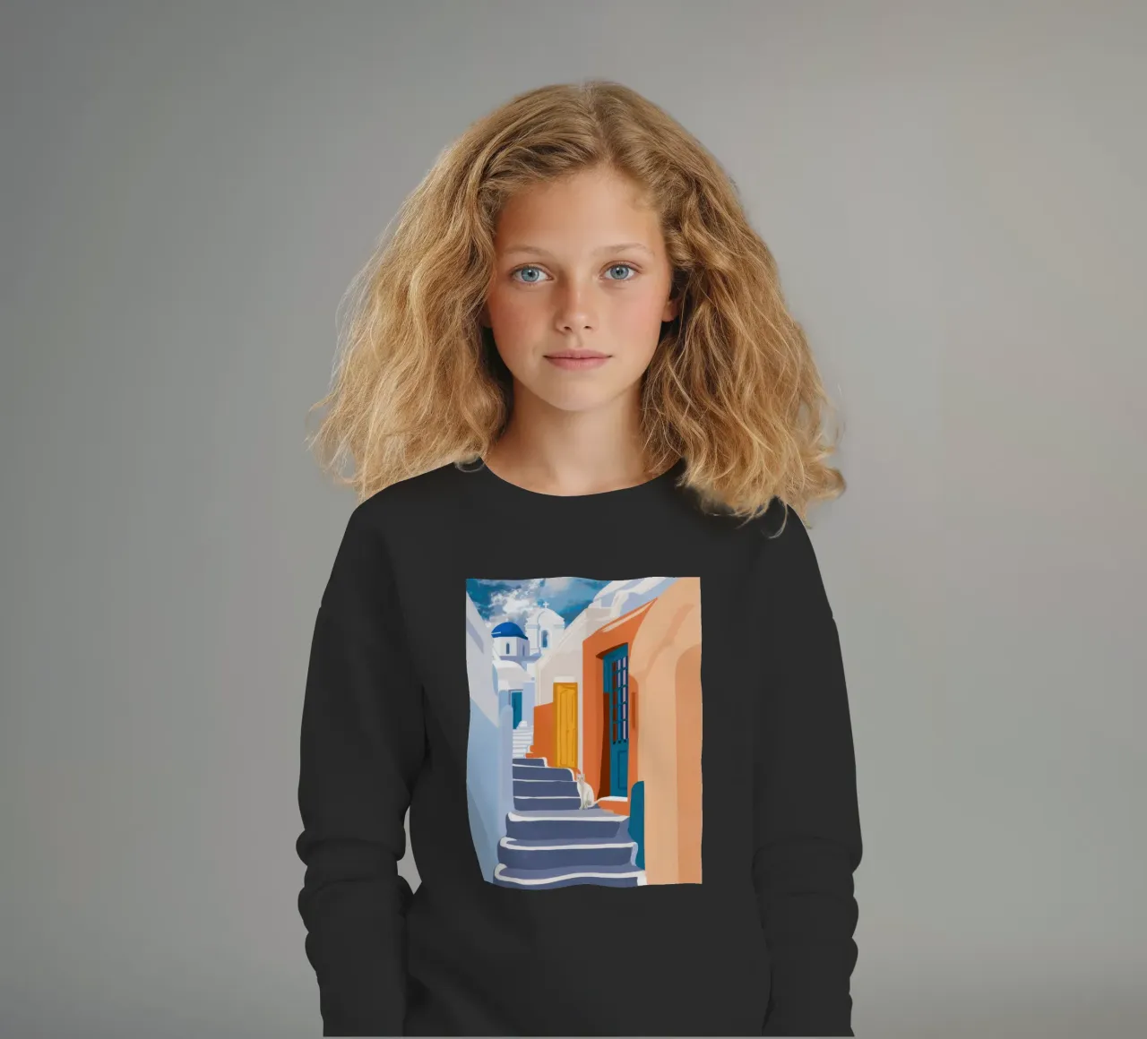 Scala verso l'azzurro felpa bambino da Prism Ritual
