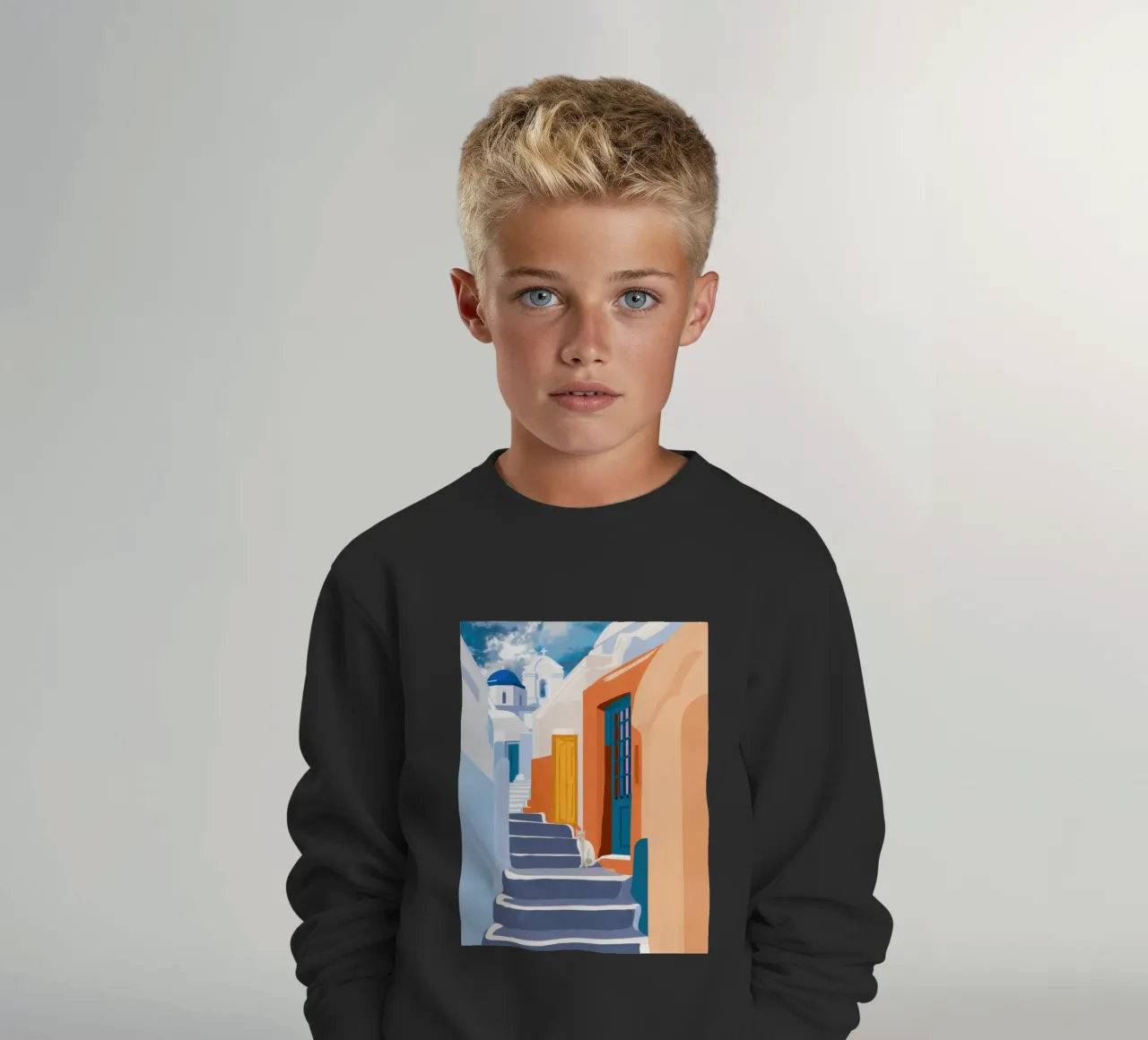 Scala verso l'azzurro felpa bambino da Prism Ritual