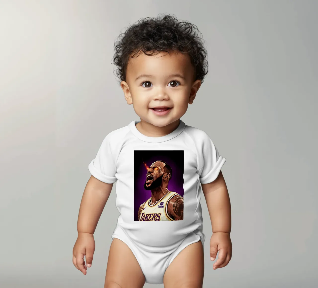 Lebron James portrait (5) body neonato maniche corte da Lembayung art