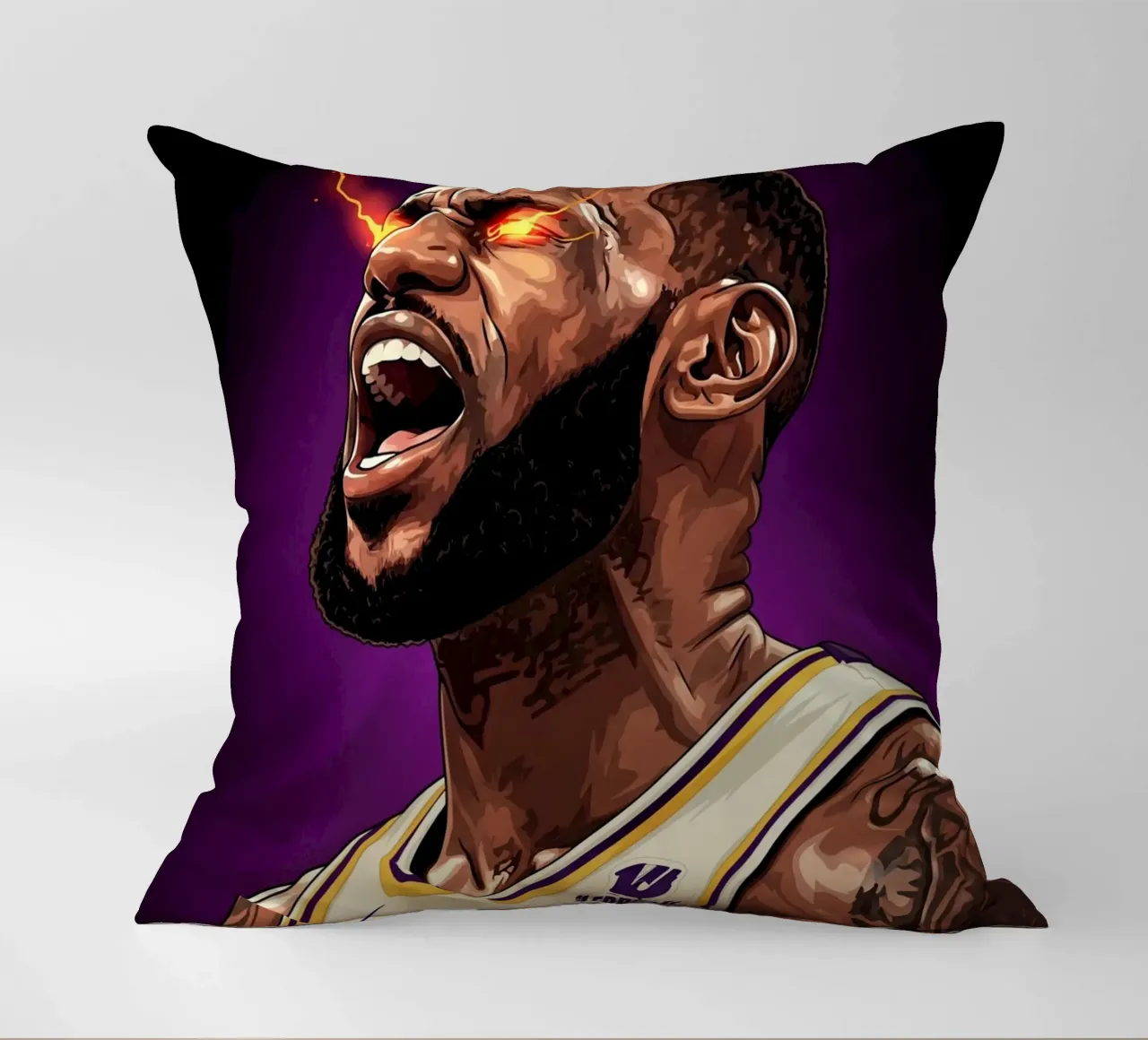 Lebron James portrait (5) cuscino da Lembayung art