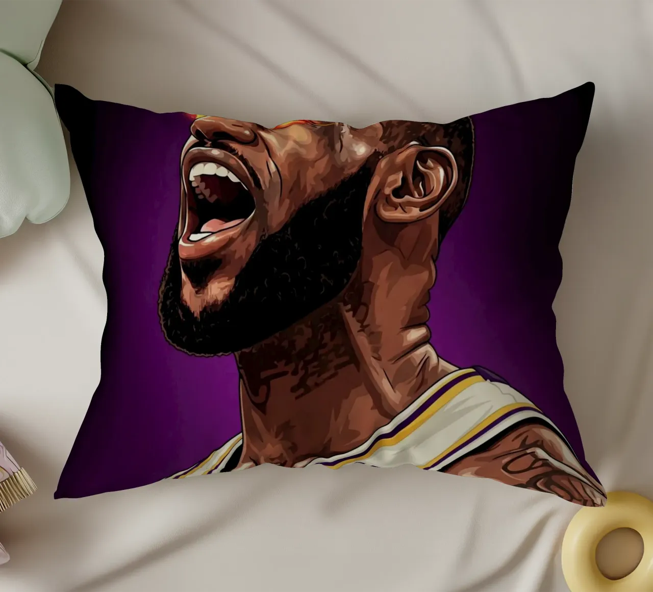 Lebron James portrait (5) cuscino da Lembayung art