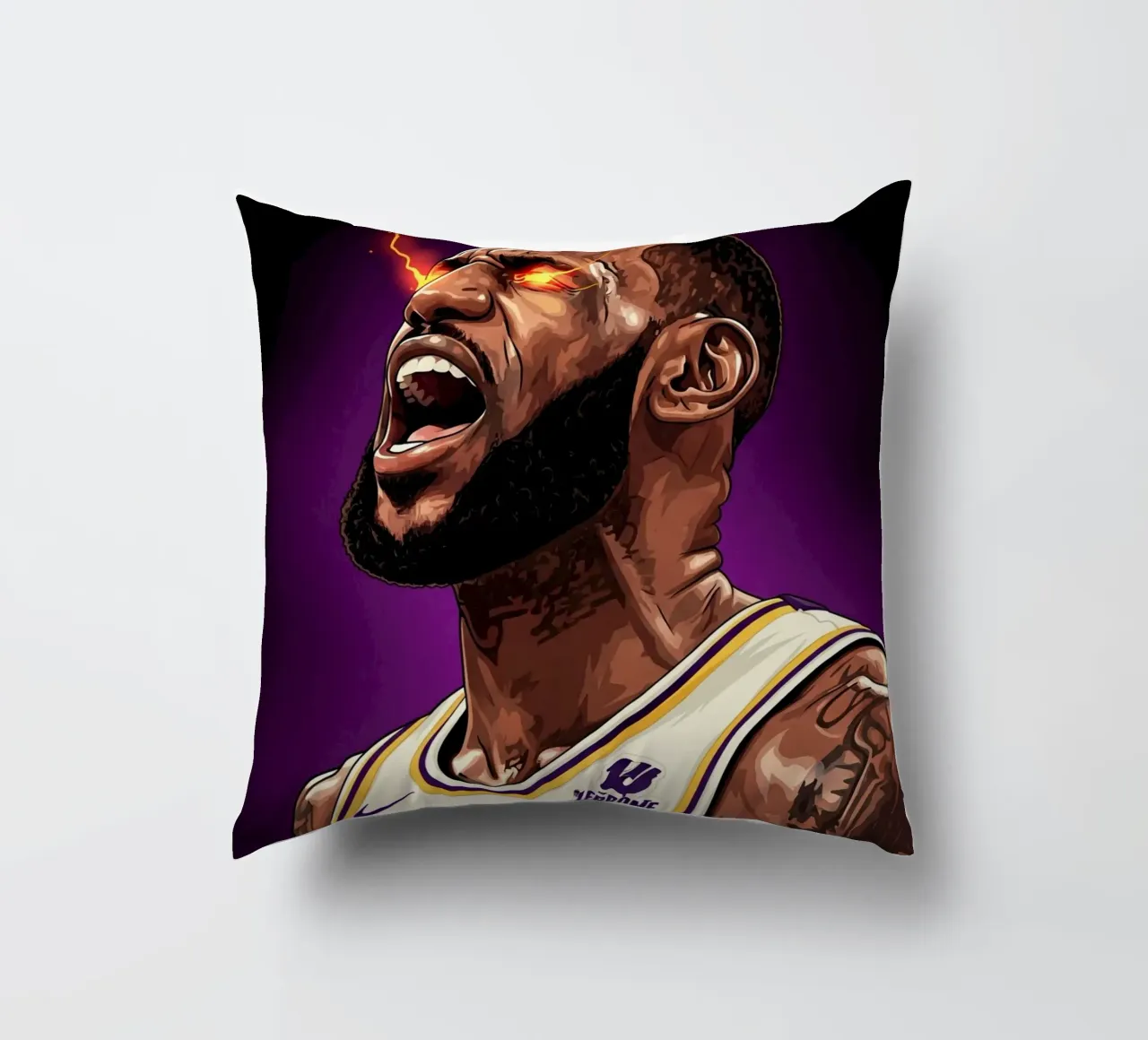 Lebron James portrait (5) cuscino da Lembayung art