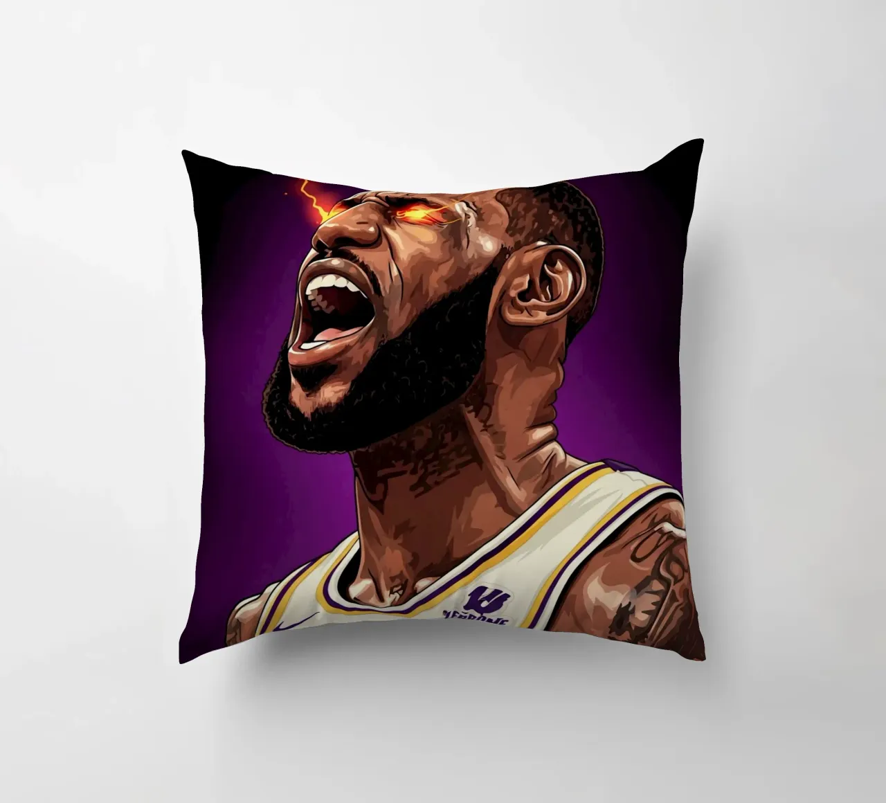 Lebron James portrait (5) cuscino da Lembayung art