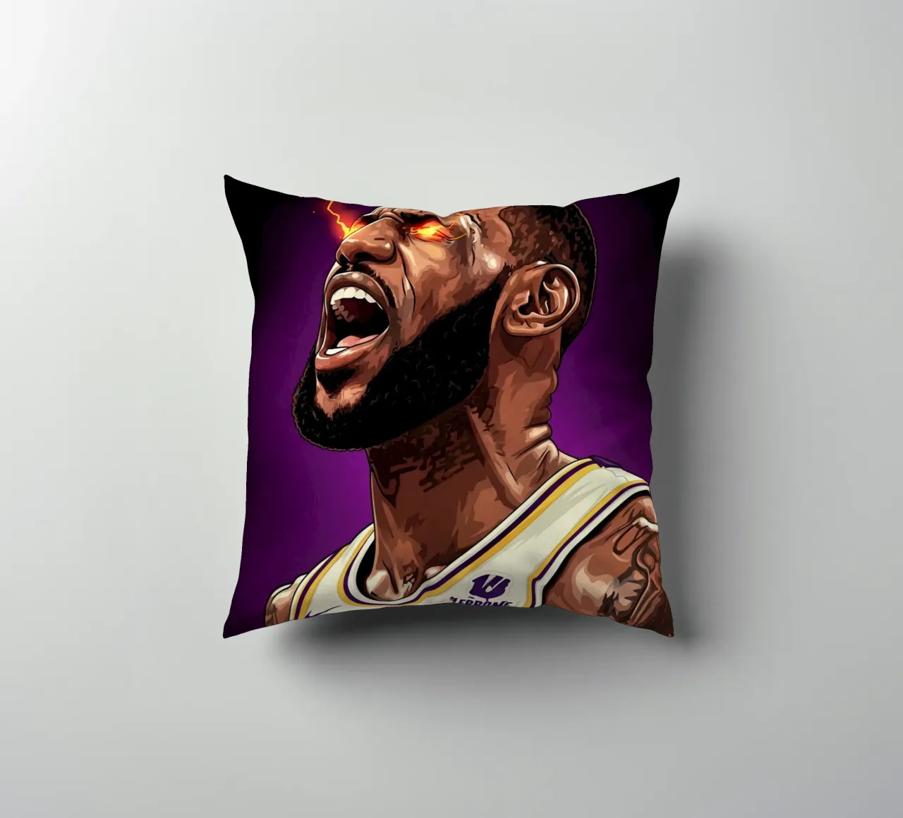 Lebron James portrait (5) cuscino da Lembayung art
