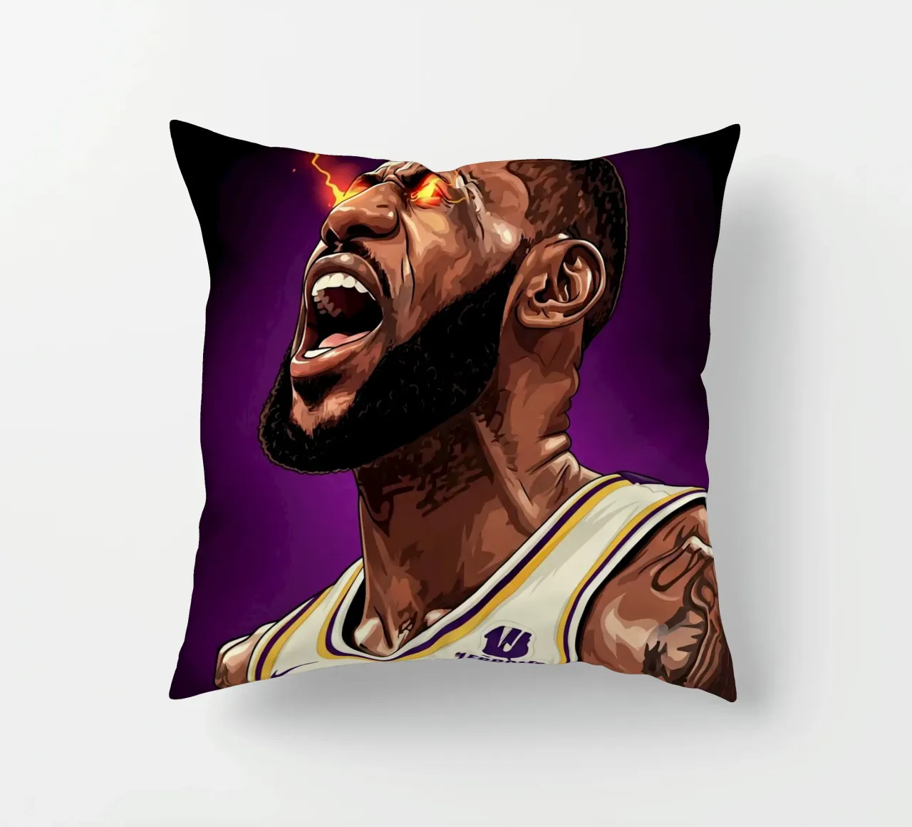 Lebron James portrait (5) cuscino da Lembayung art