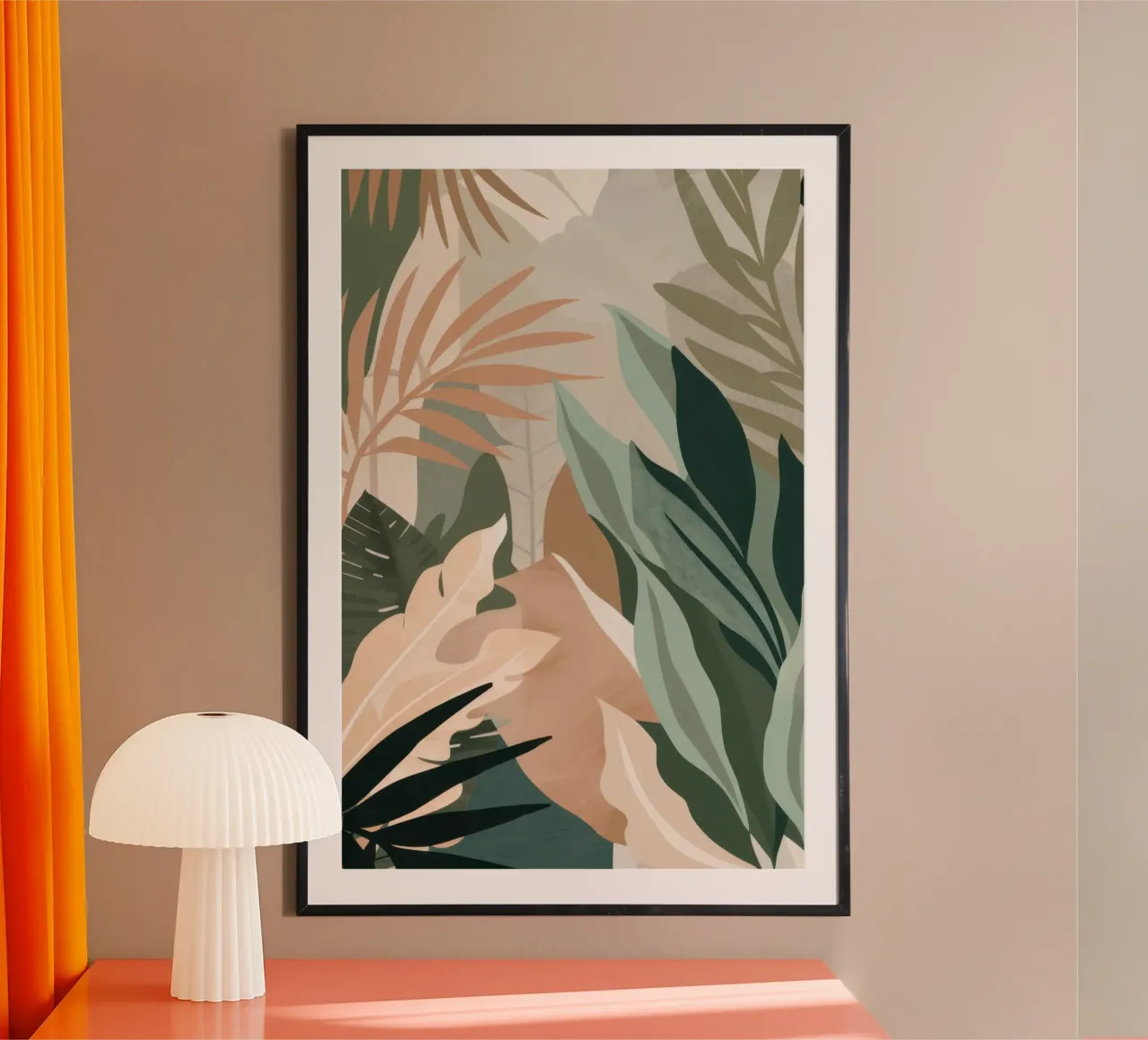 Elegante sussurro verdeggiante poster con telaio in legno da Bring Haven