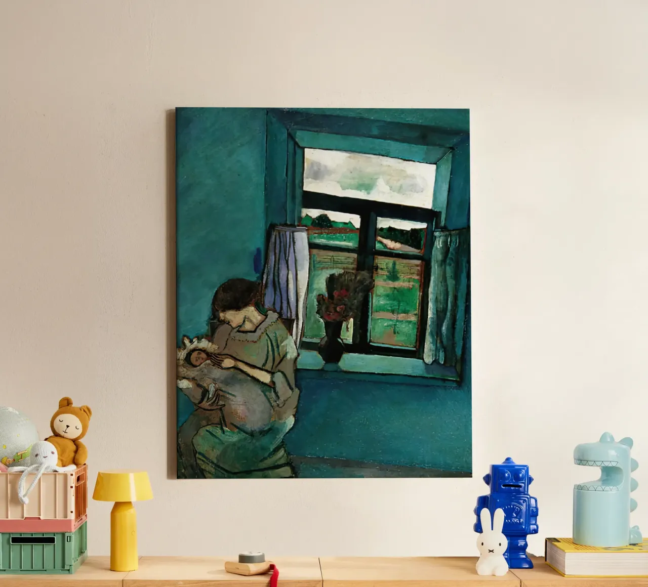 Bella und Ida am Fenster Leinwand von MC Exhebition
