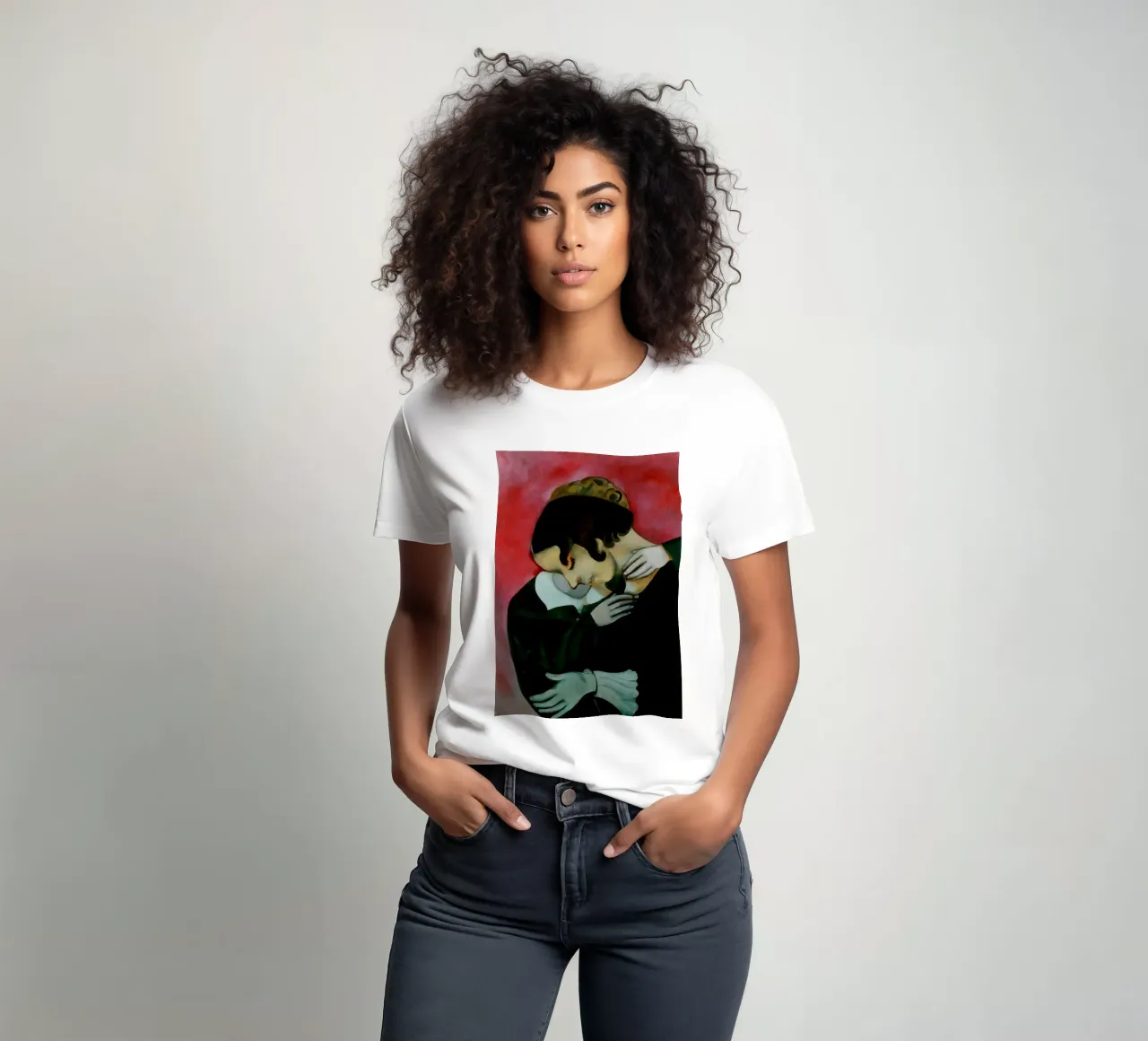 Marc Chagall Amanti in rosa t-shirt da MC Exhebition
