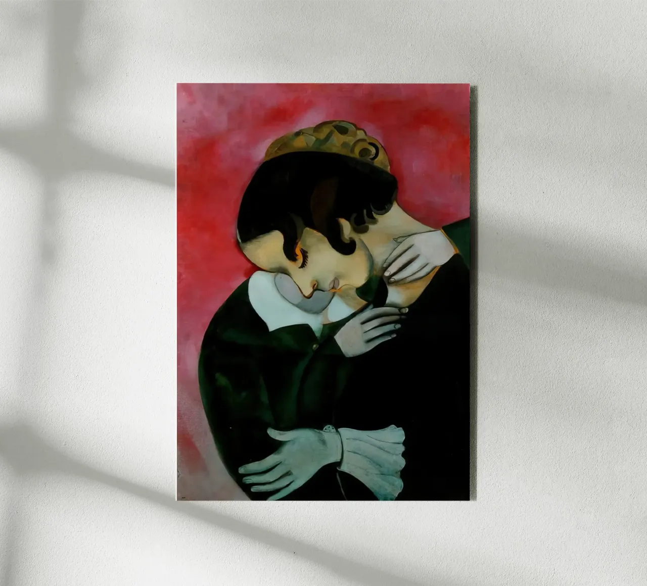 Marc Chagall Amanti in rosa alluminio dibond da MC Exhebition