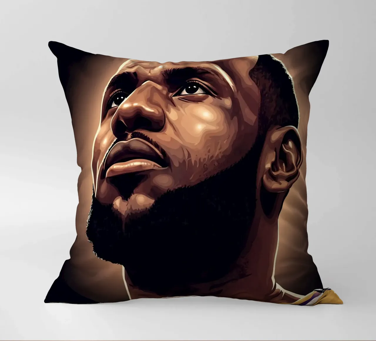 Lebron James portrait (6) cuscino da Lembayung art