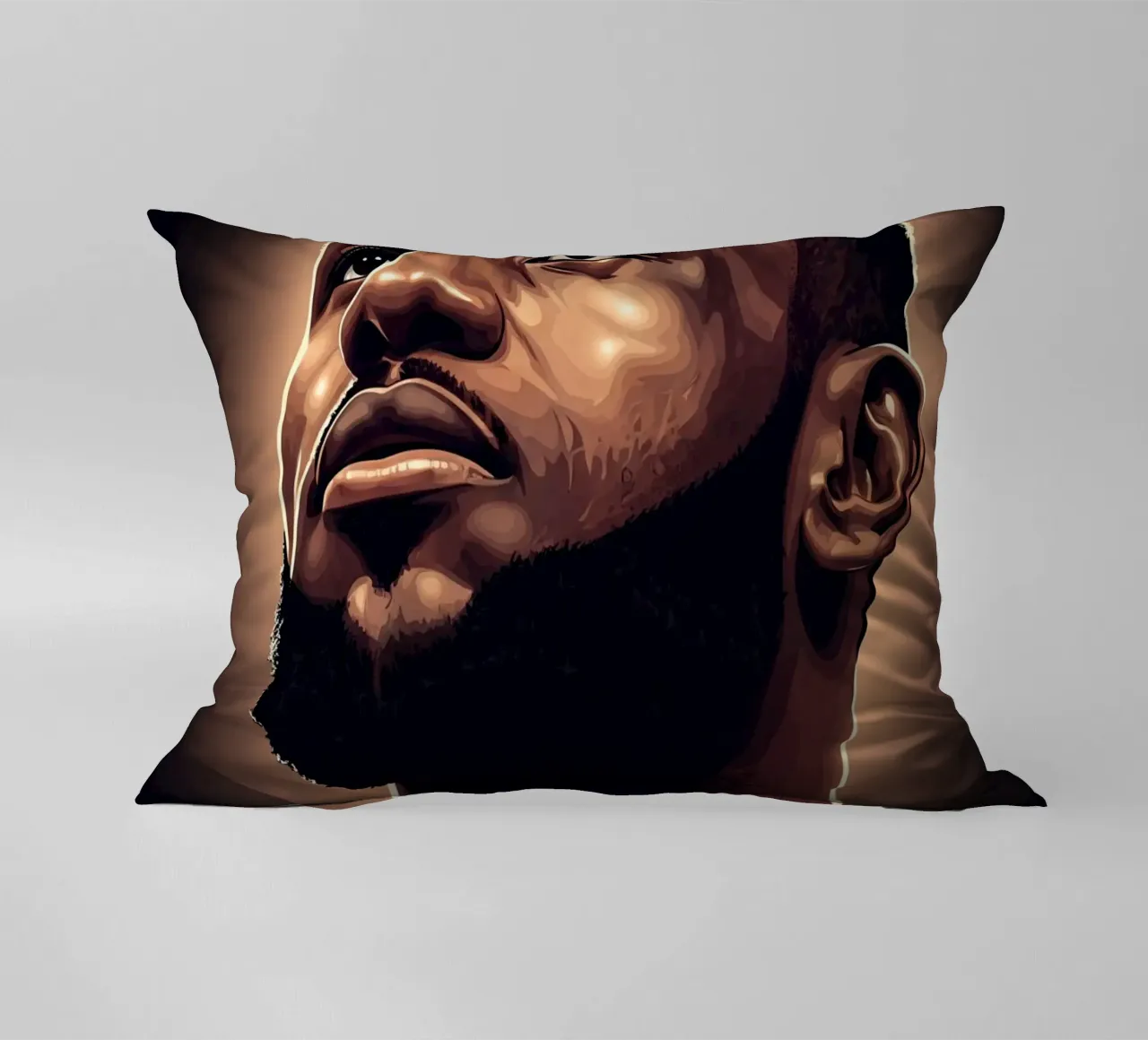 Lebron James portrait (6) cuscino da Lembayung art