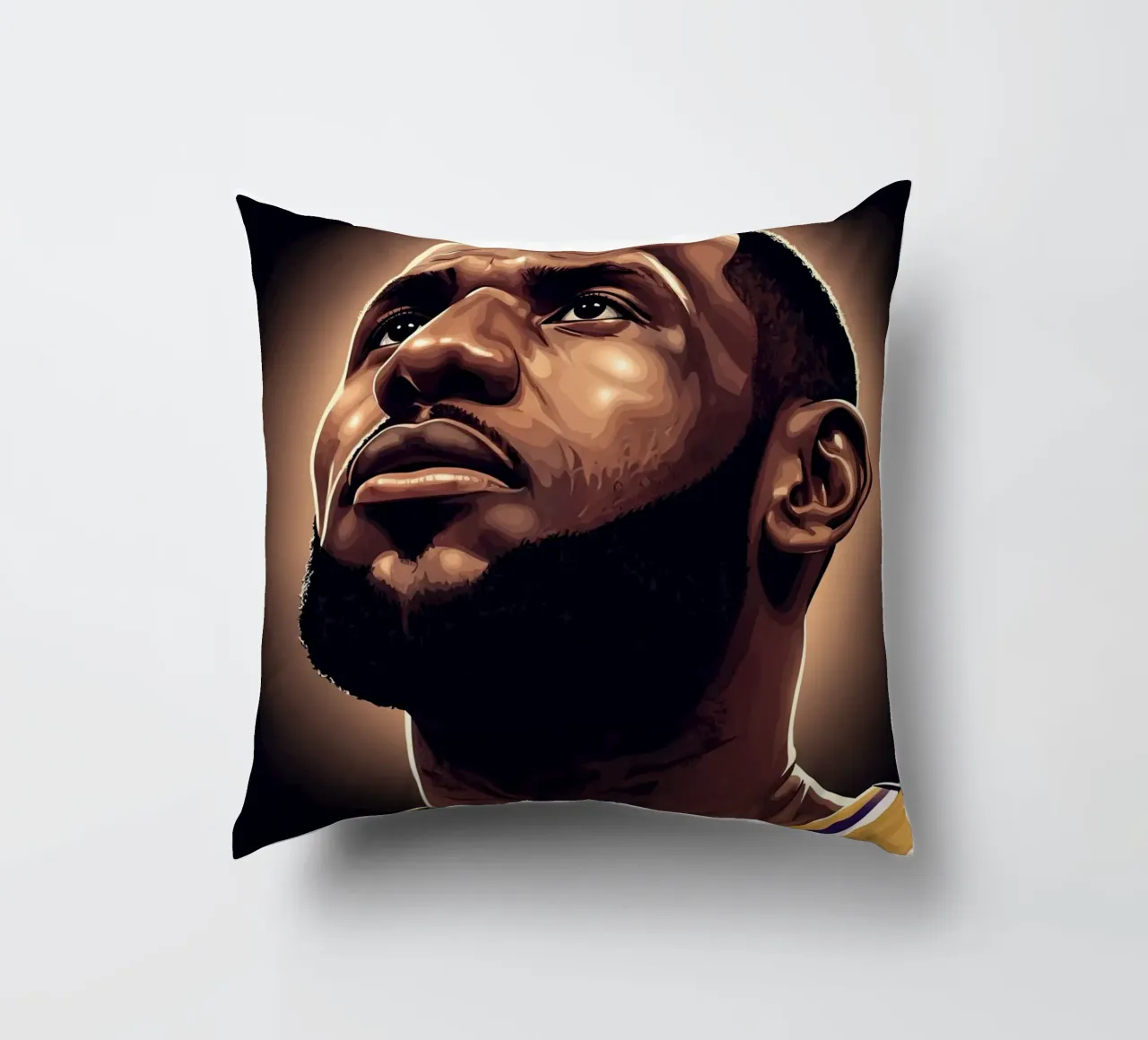 Lebron James portrait (6) cuscino da Lembayung art