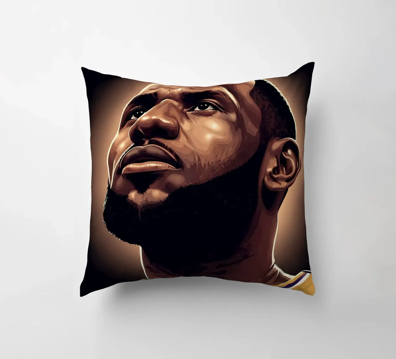 Lebron James portrait (6) cuscino da Lembayung art