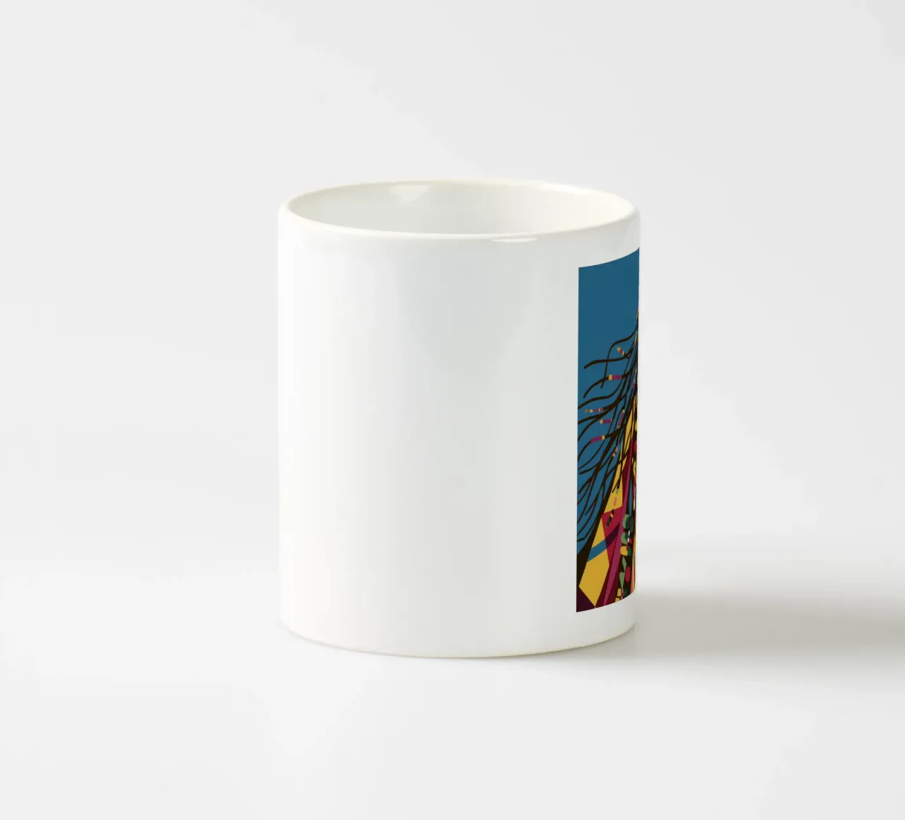 Kaleidoscopic Cultural Portrait ceramic mug by Prism Ritual
