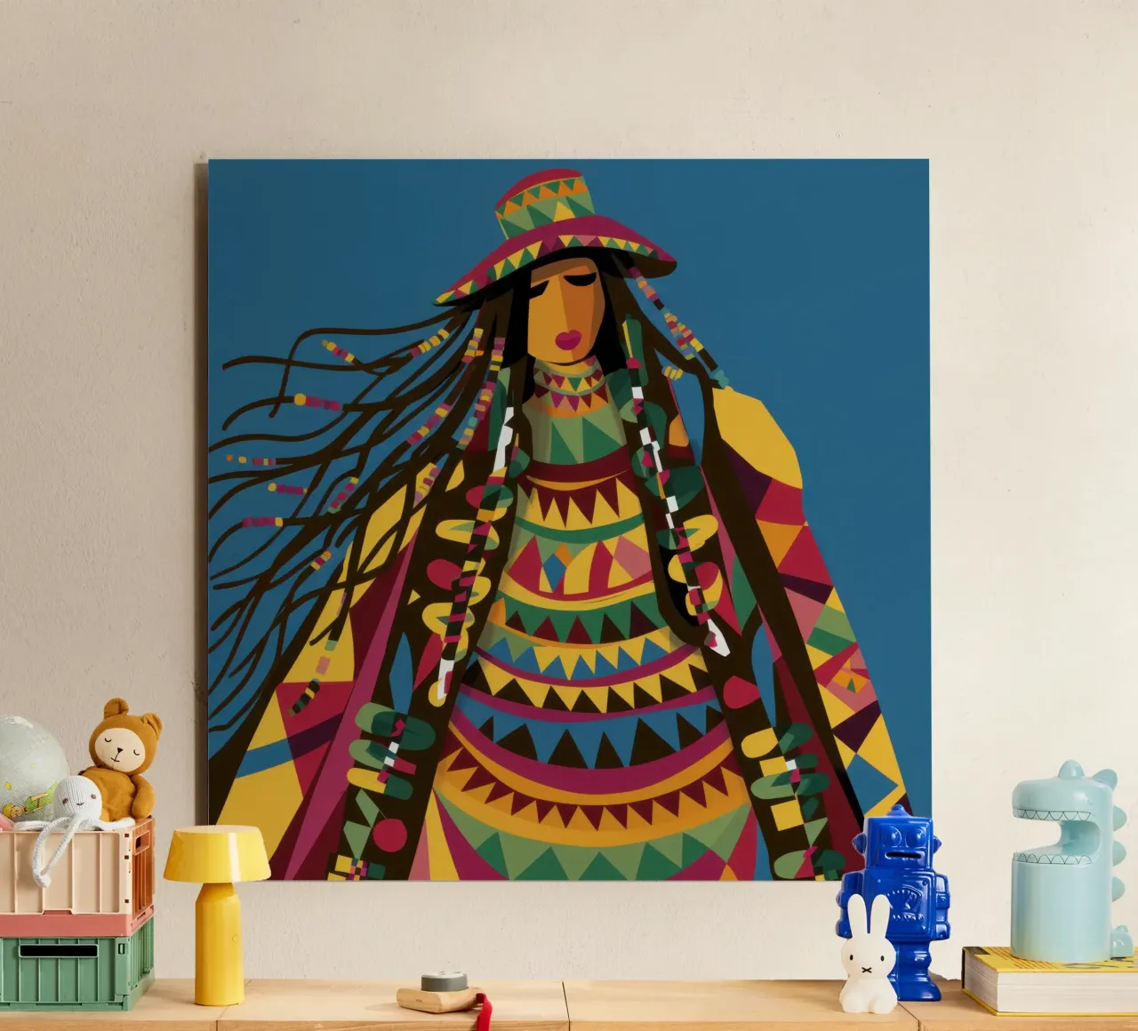 Kaleidoscopic Cultural Portrait alu-dibond by Prism Ritual