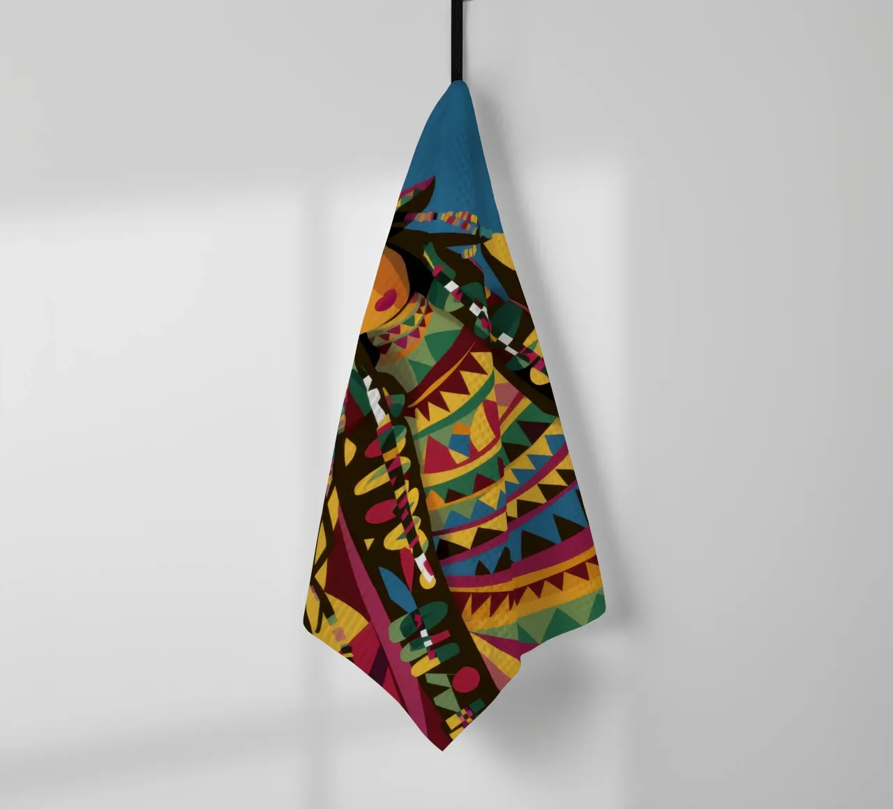 Kaleidoscopic Cultural Portrait tea towel by Prism Ritual