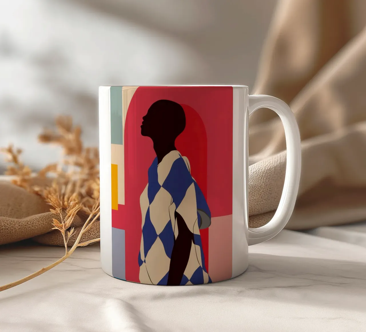Silhouette moderna Deco tazza in ceramica da Prism Ritual