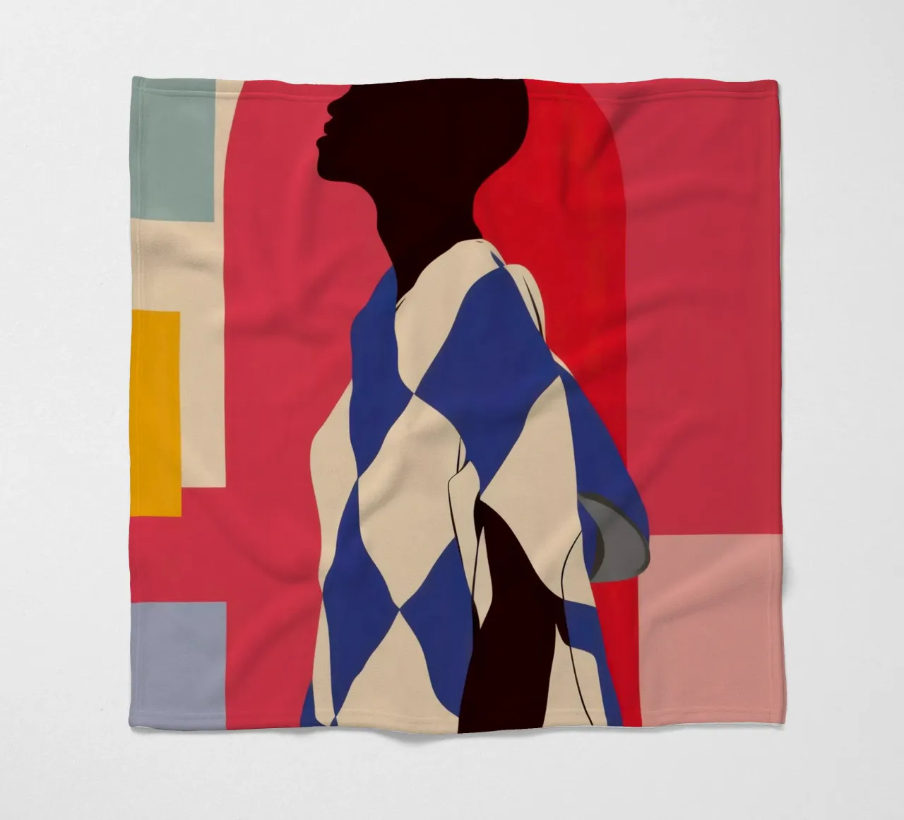 Modern Deco Silhouette fleece blanket by Prism Ritual