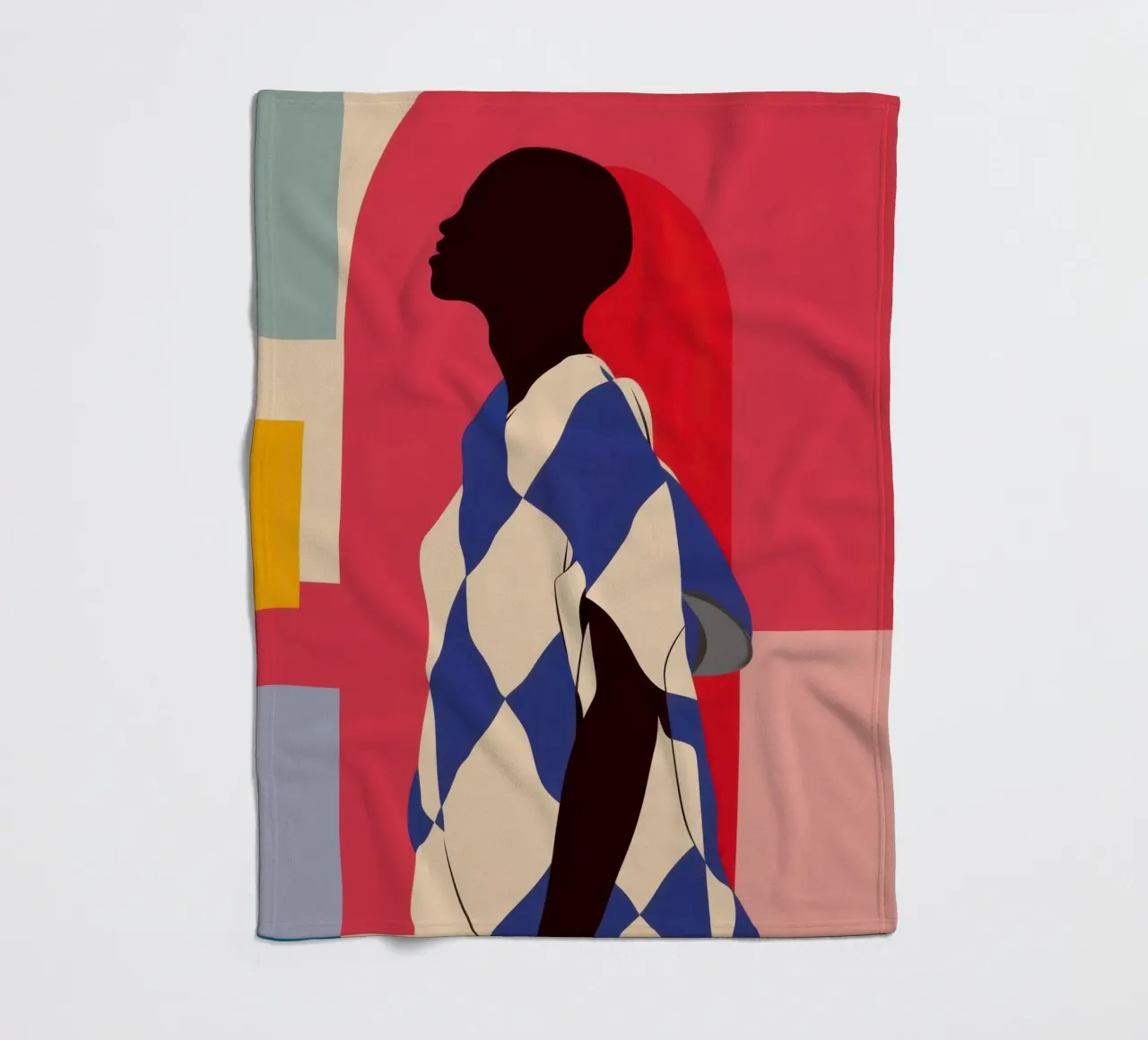 Modern Deco Silhouette fleece blanket by Prism Ritual