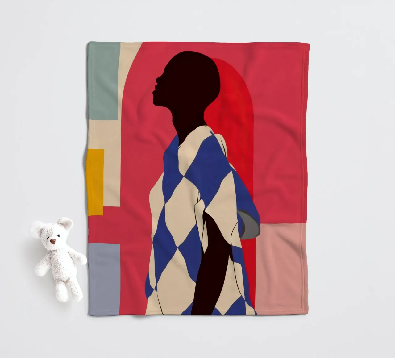 Modern Deco Silhouette fleece blanket by Prism Ritual