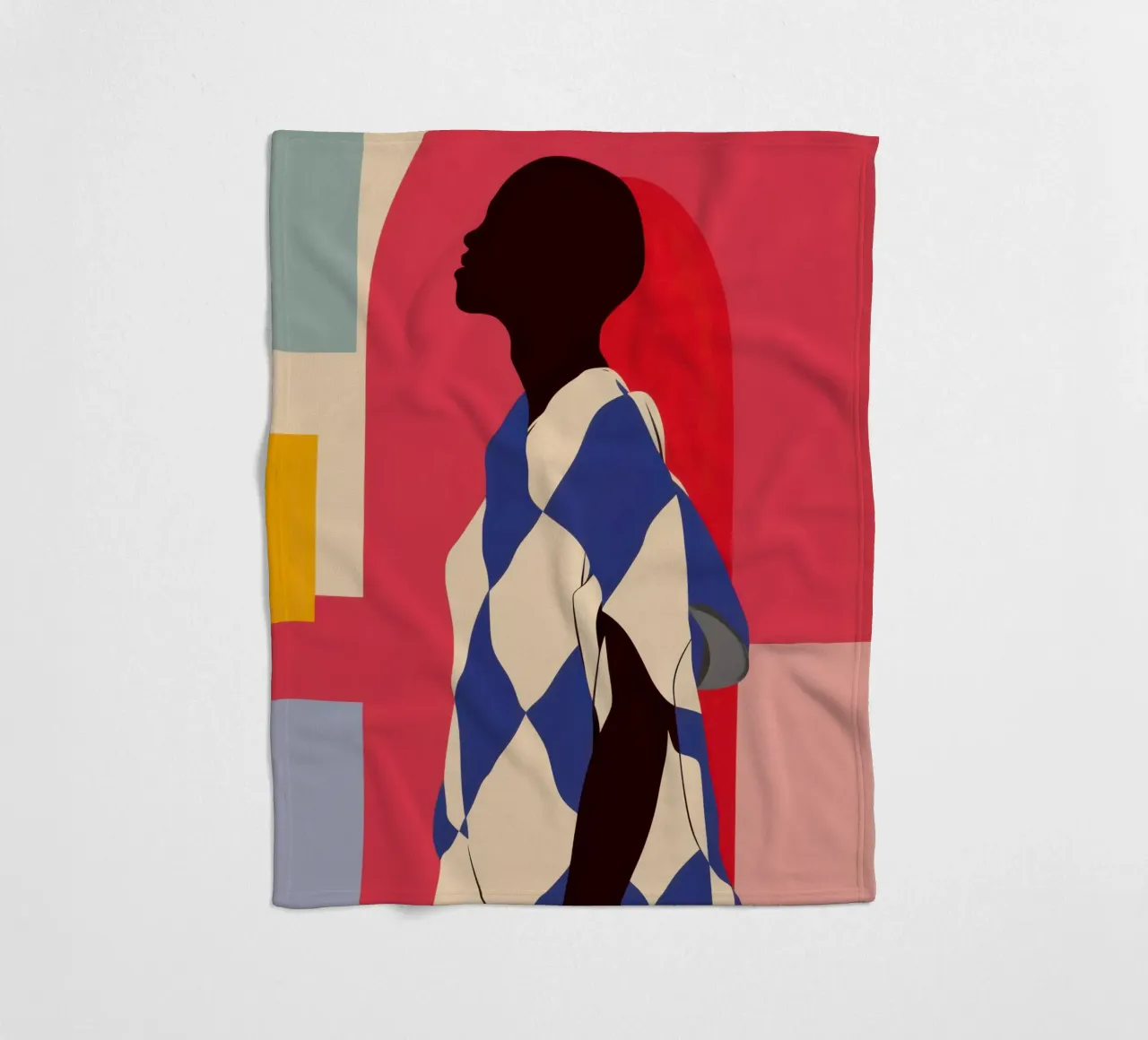Modern Deco Silhouette fleece blanket by Prism Ritual