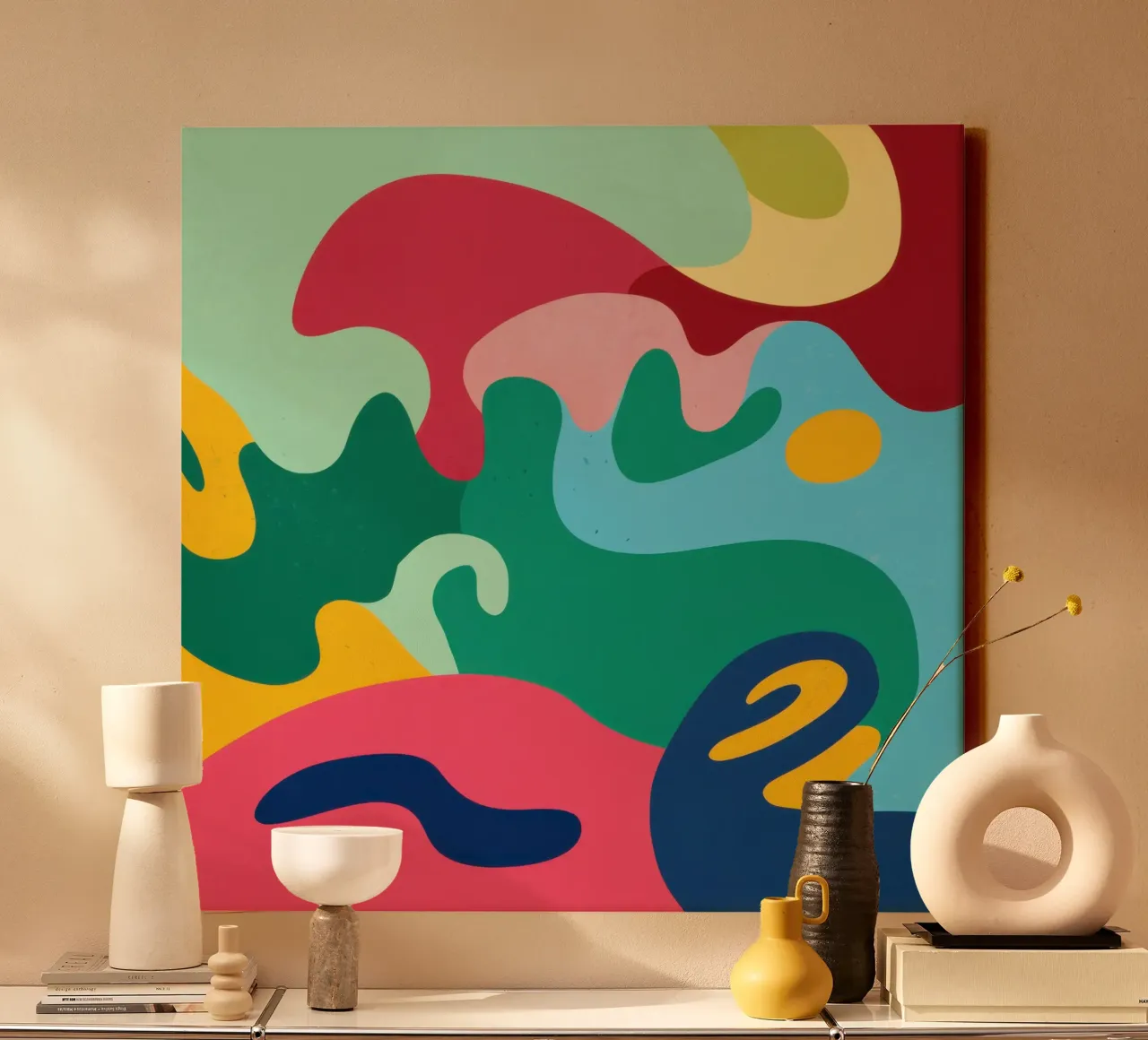 Abstracte vloeibaarheidsdans canvas met Baklijst van Prism Ritual