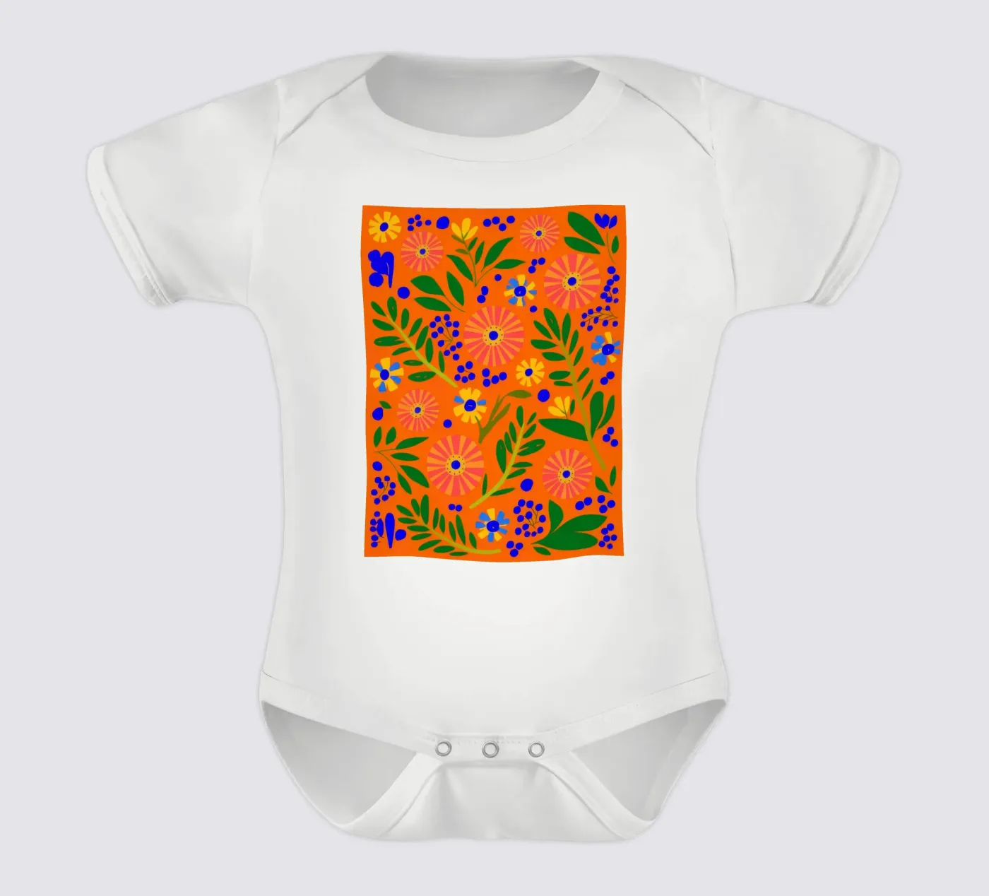 Oranje patroon babyrompertje korte mouwen van Solar Paint