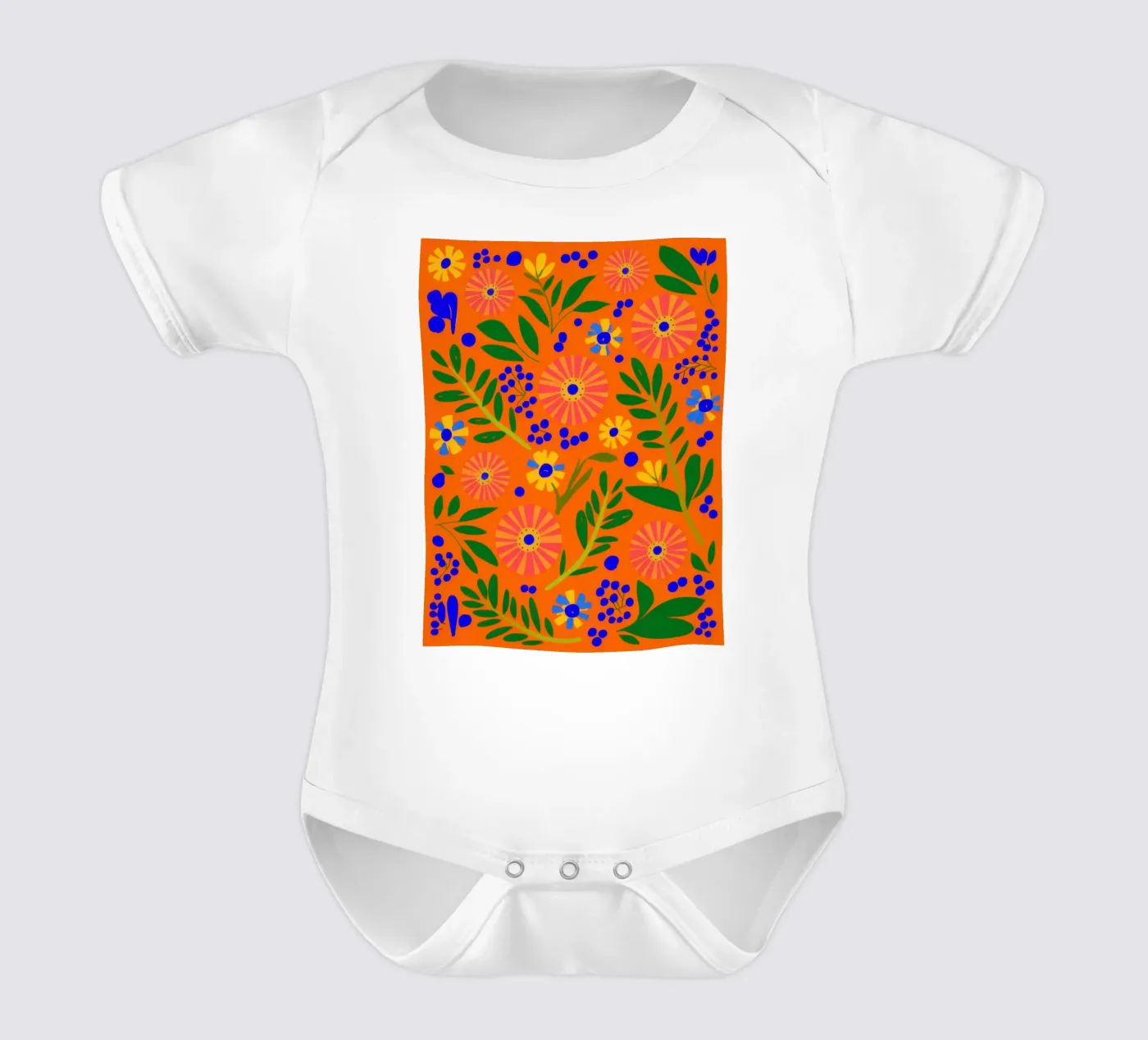 Oranje patroon babyrompertje korte mouwen van Solar Paint