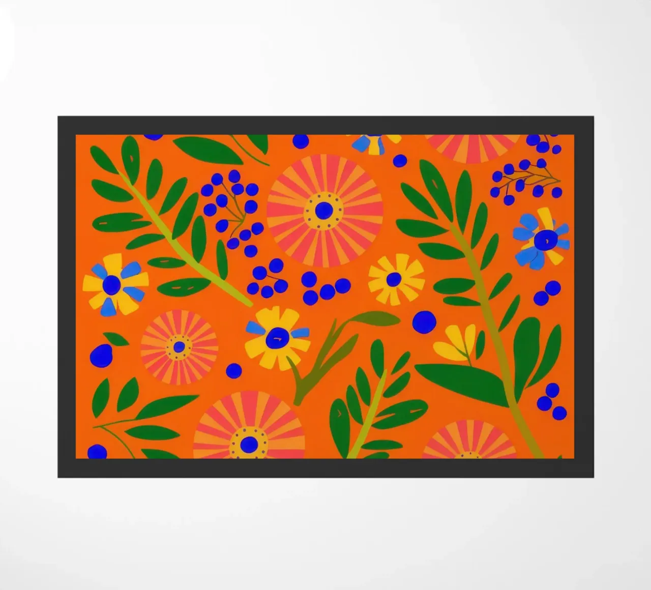 Orange Grove Pattern doormat by Solar Paint