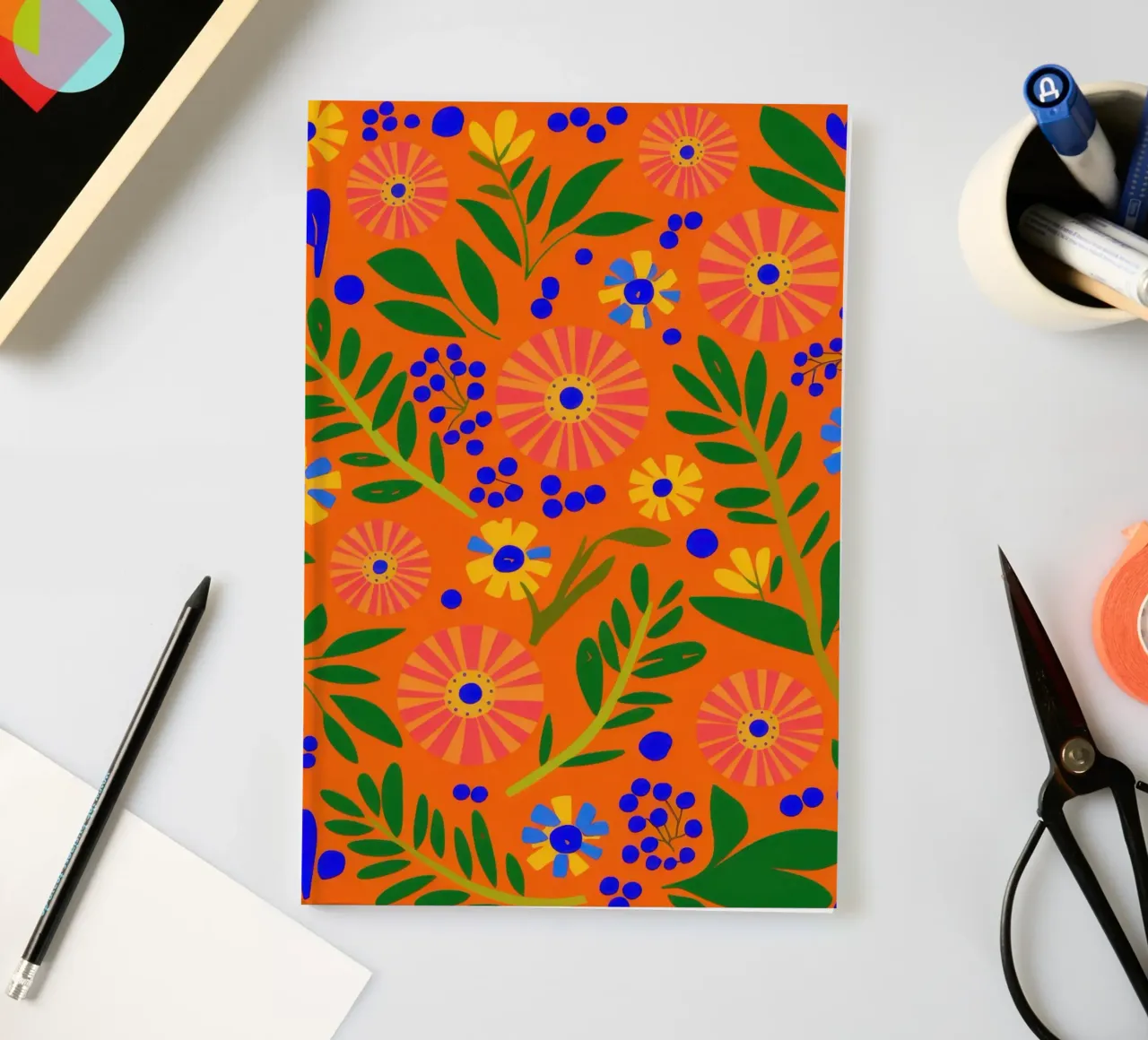 Orange Grove Pattern notebook by Solar Paint