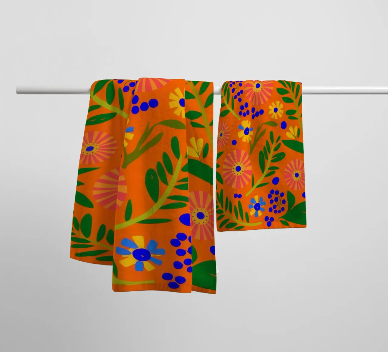 Orange Grove Pattern towel by Solar Paint