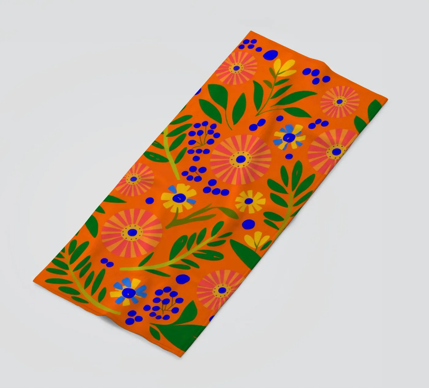 Orange Grove Pattern beach towel by Solar Paint