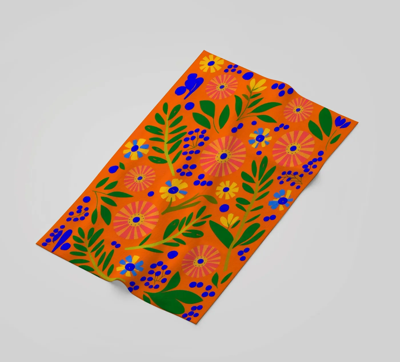 Orange Grove Pattern beach towel by Solar Paint
