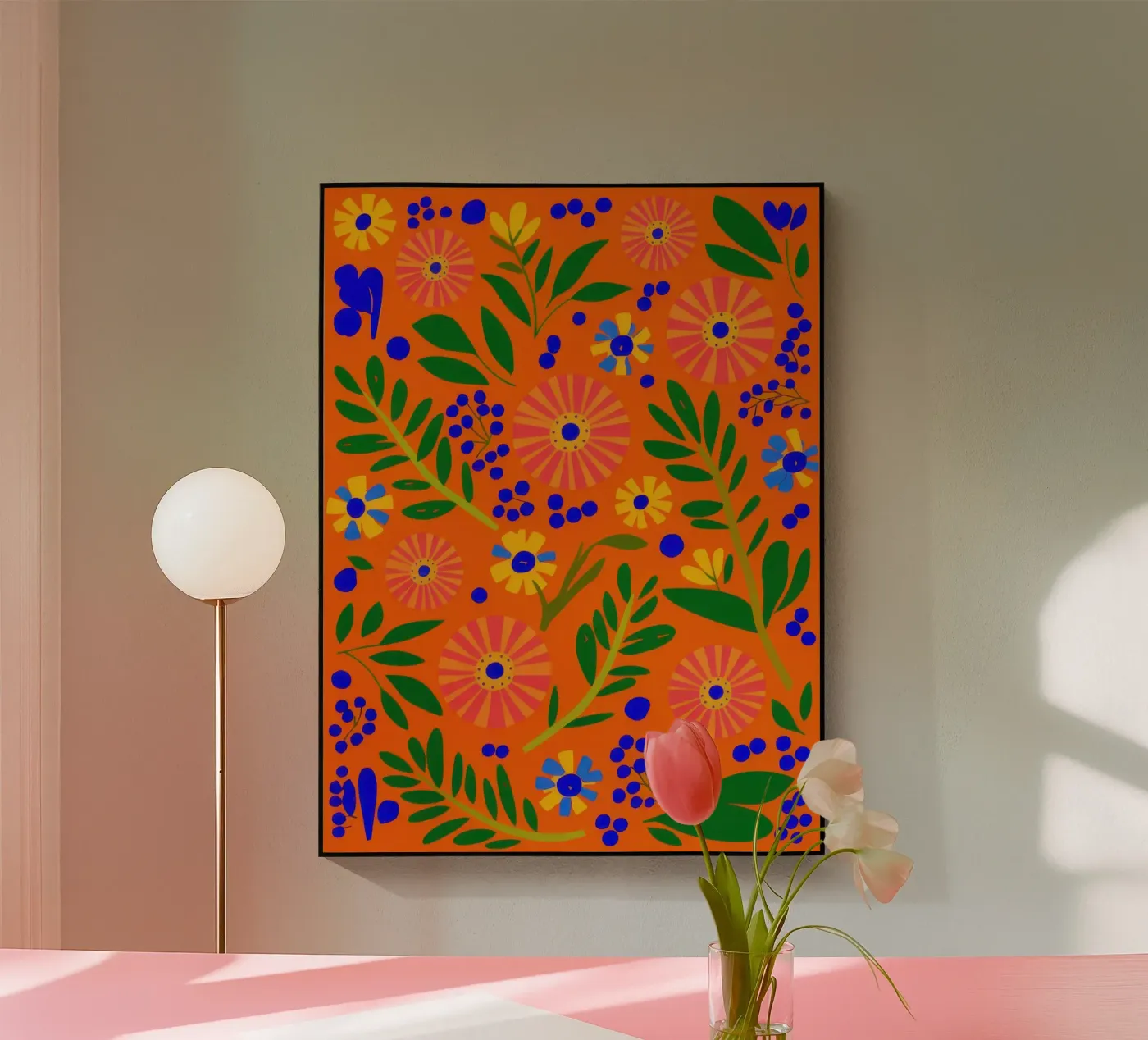 Orange Grove-Muster Acryl-Glas von Solar Paint