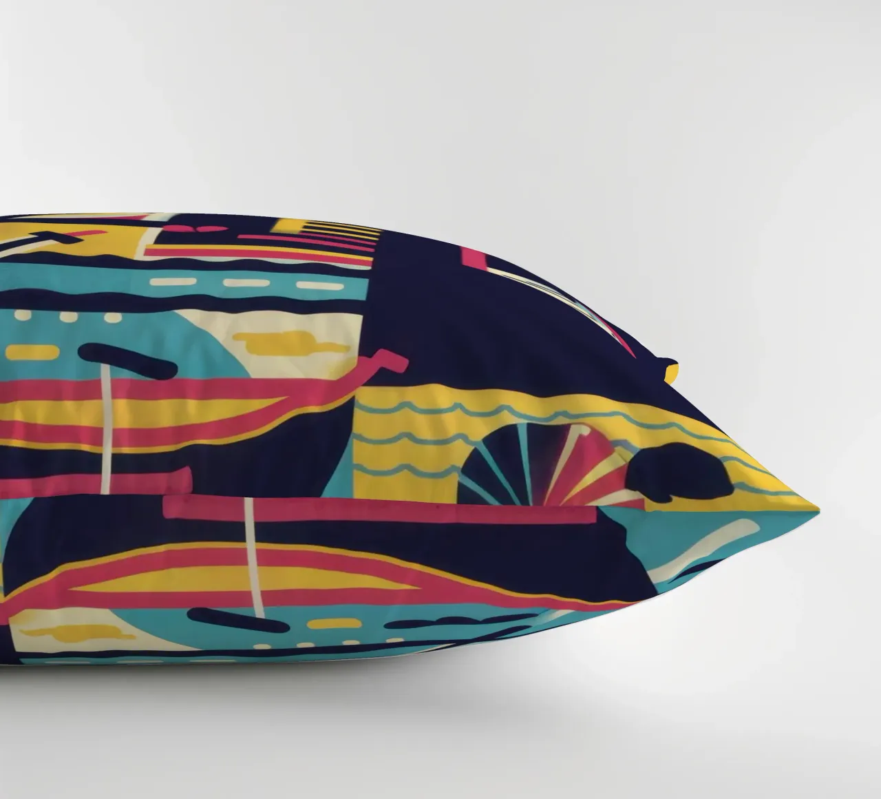 Nocturnal Geometric Harbor decorative cushion by Prism Ritual